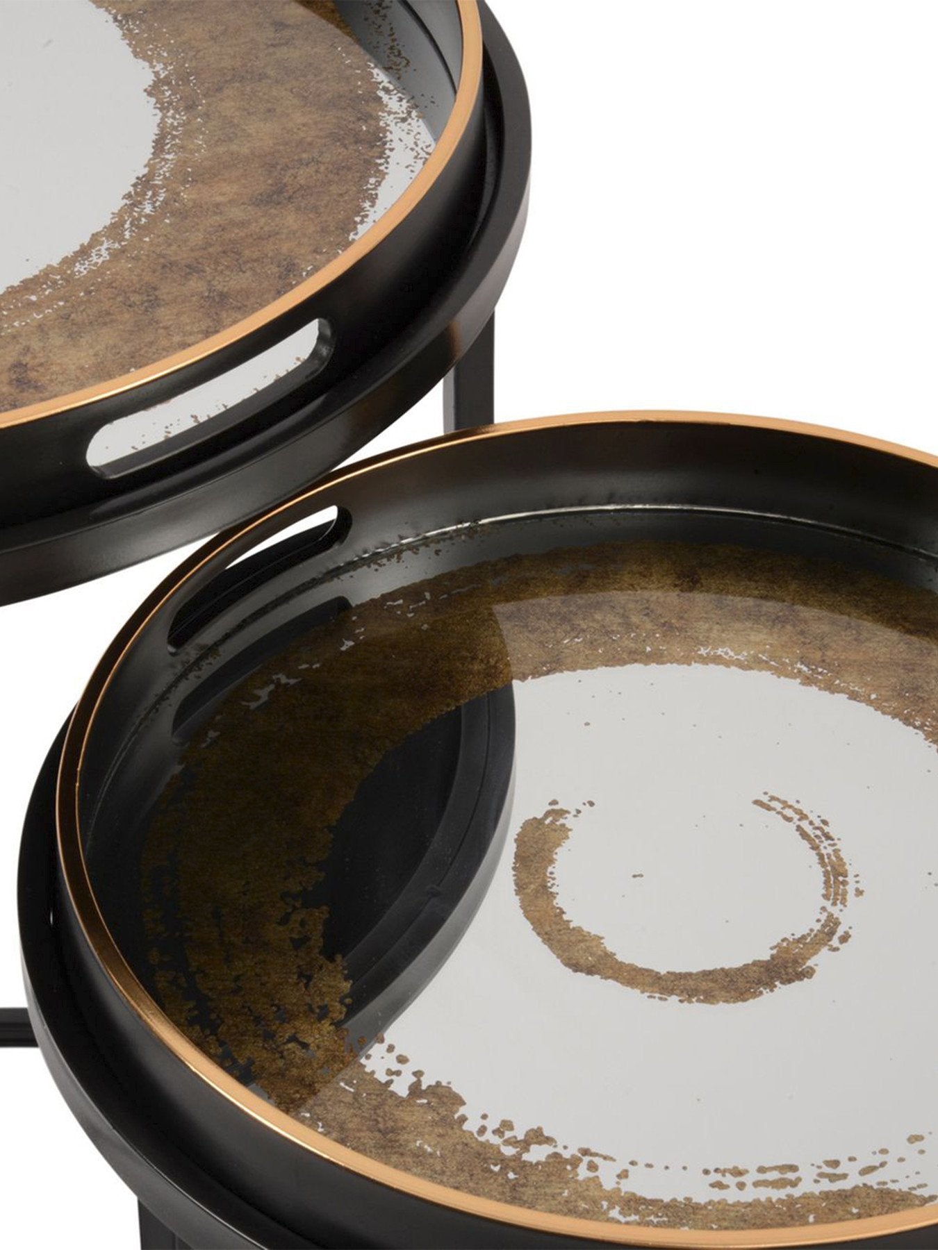 Set of 2 Gold Swirl Tables