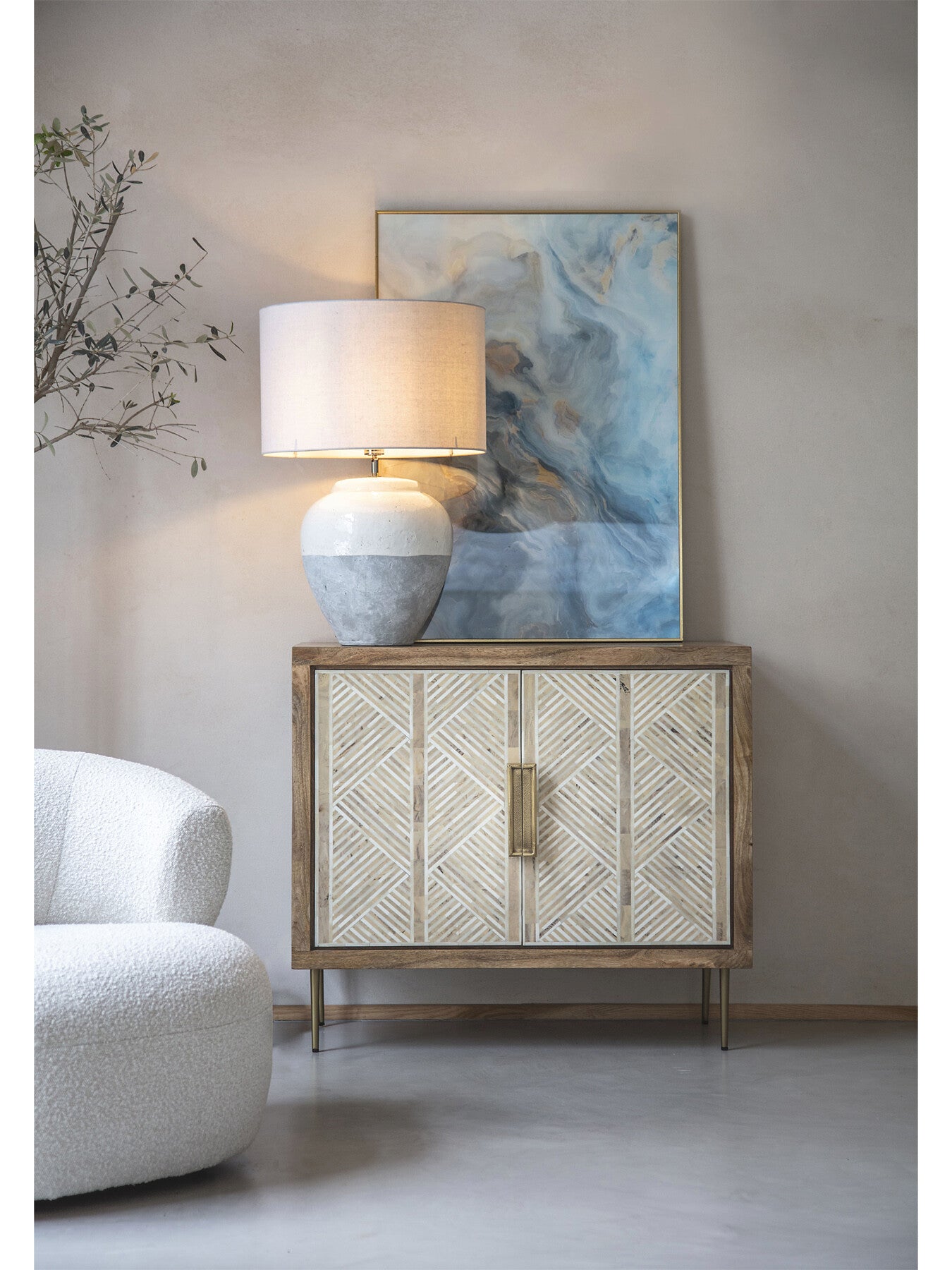 Skyline Porcelain Table Lamp and Shade Large