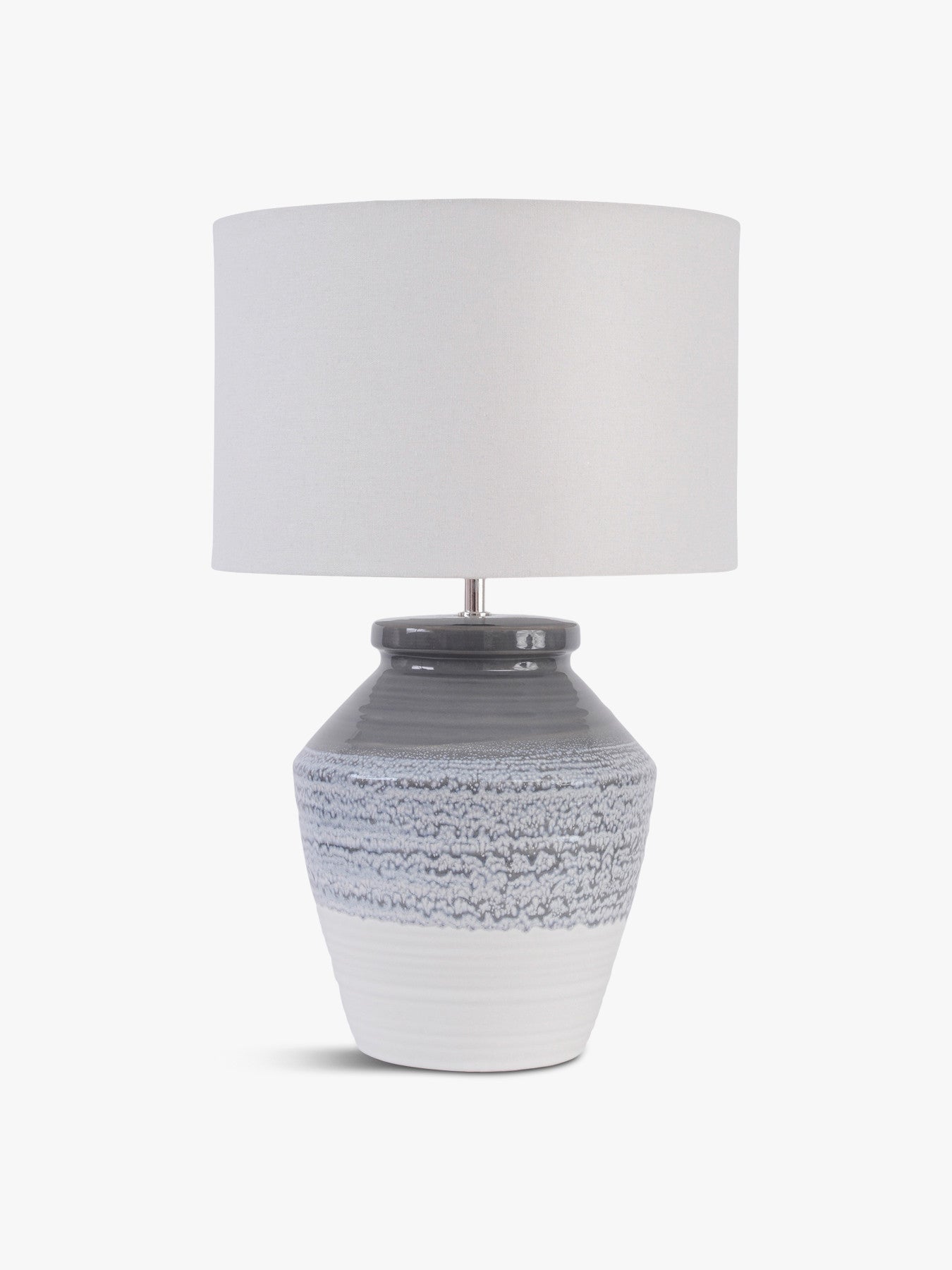 Skyline and Blue Ceramic Table Lamp with Shade