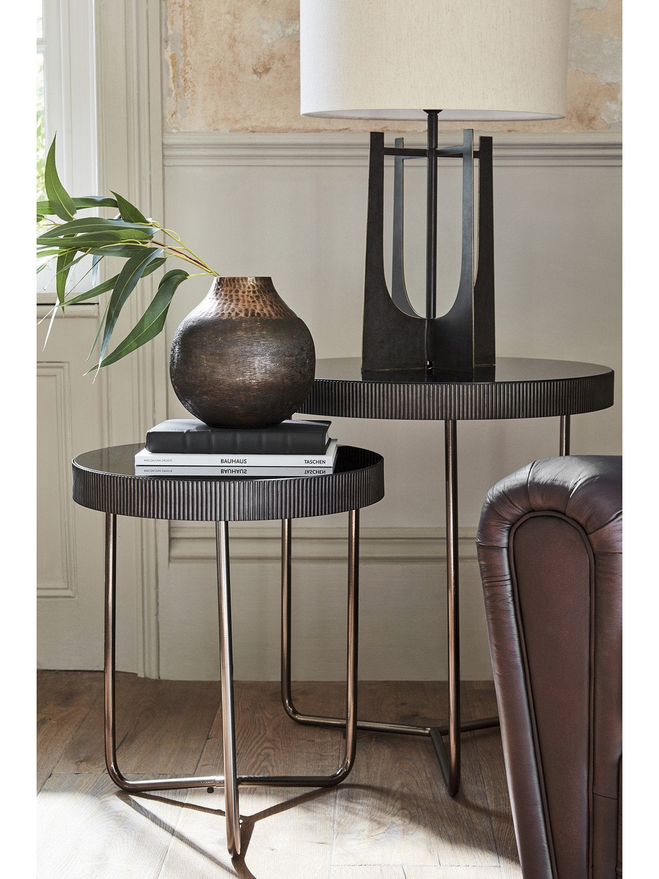 Knightsbridge Set of 2 Side Tables with Tinted G