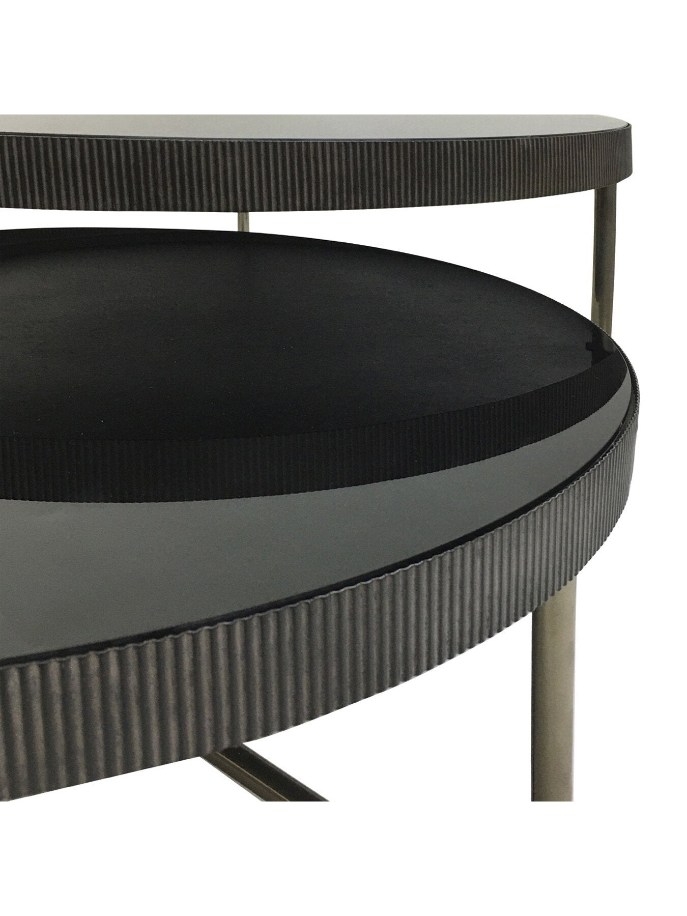 Knightsbridge Round Coffee Table Set of 2 with Tinted Glass