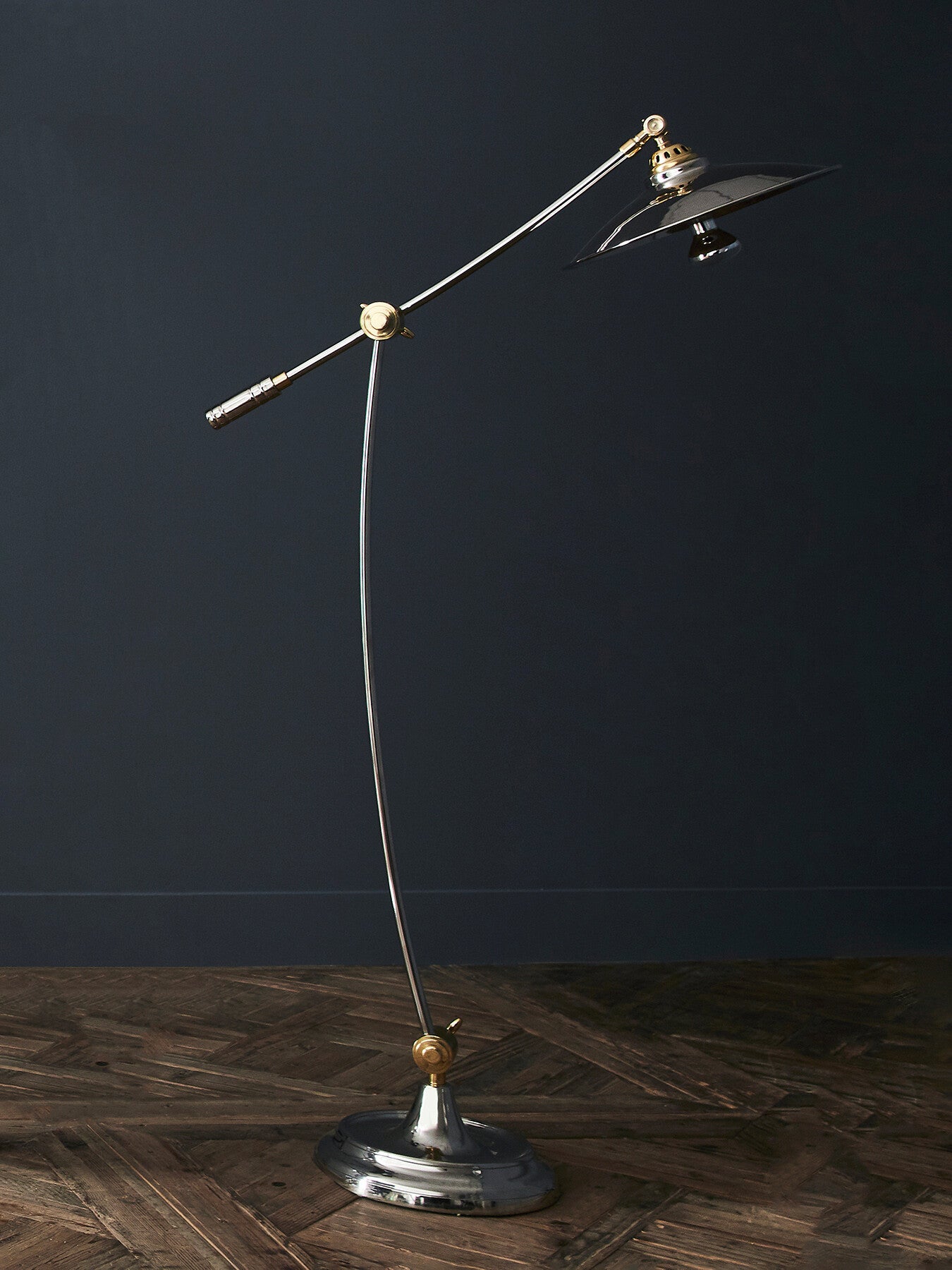 Haku Brass and Steel Adjustable Floor Lamp