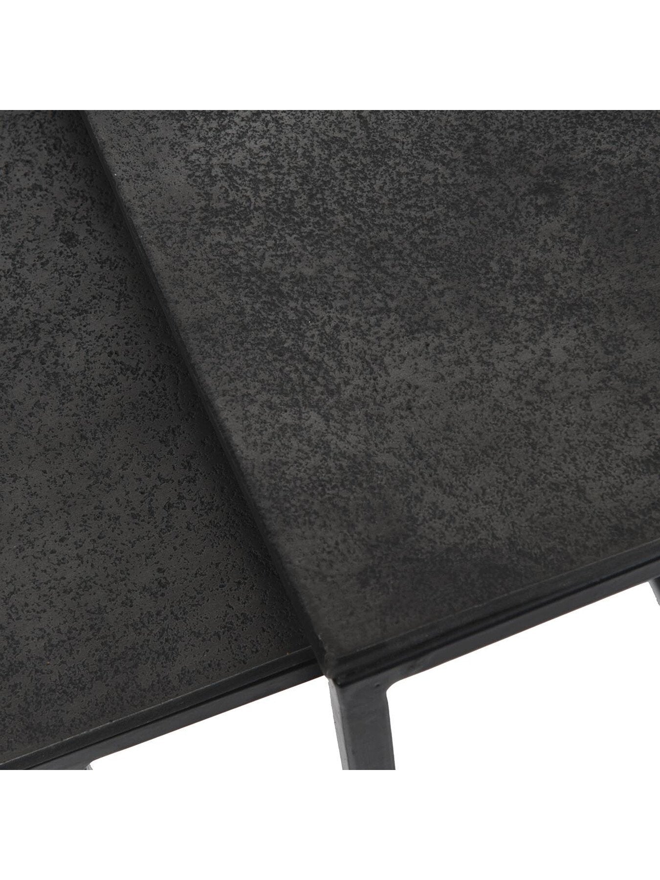 Luna Graphite Textured Aluminium Set of 2 Side Tables