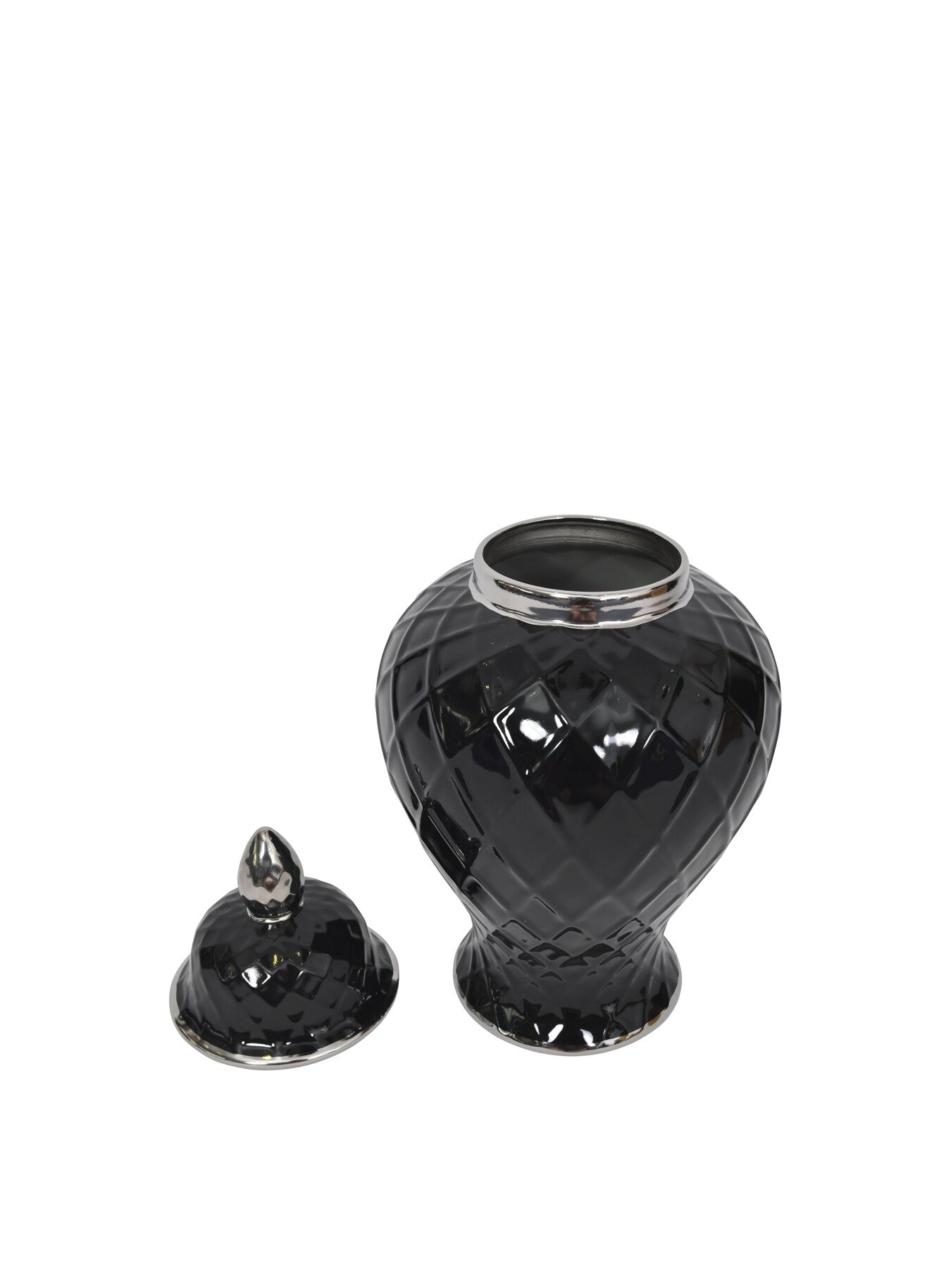 Mayfair Black and Silver Ceramic Ginger Jar