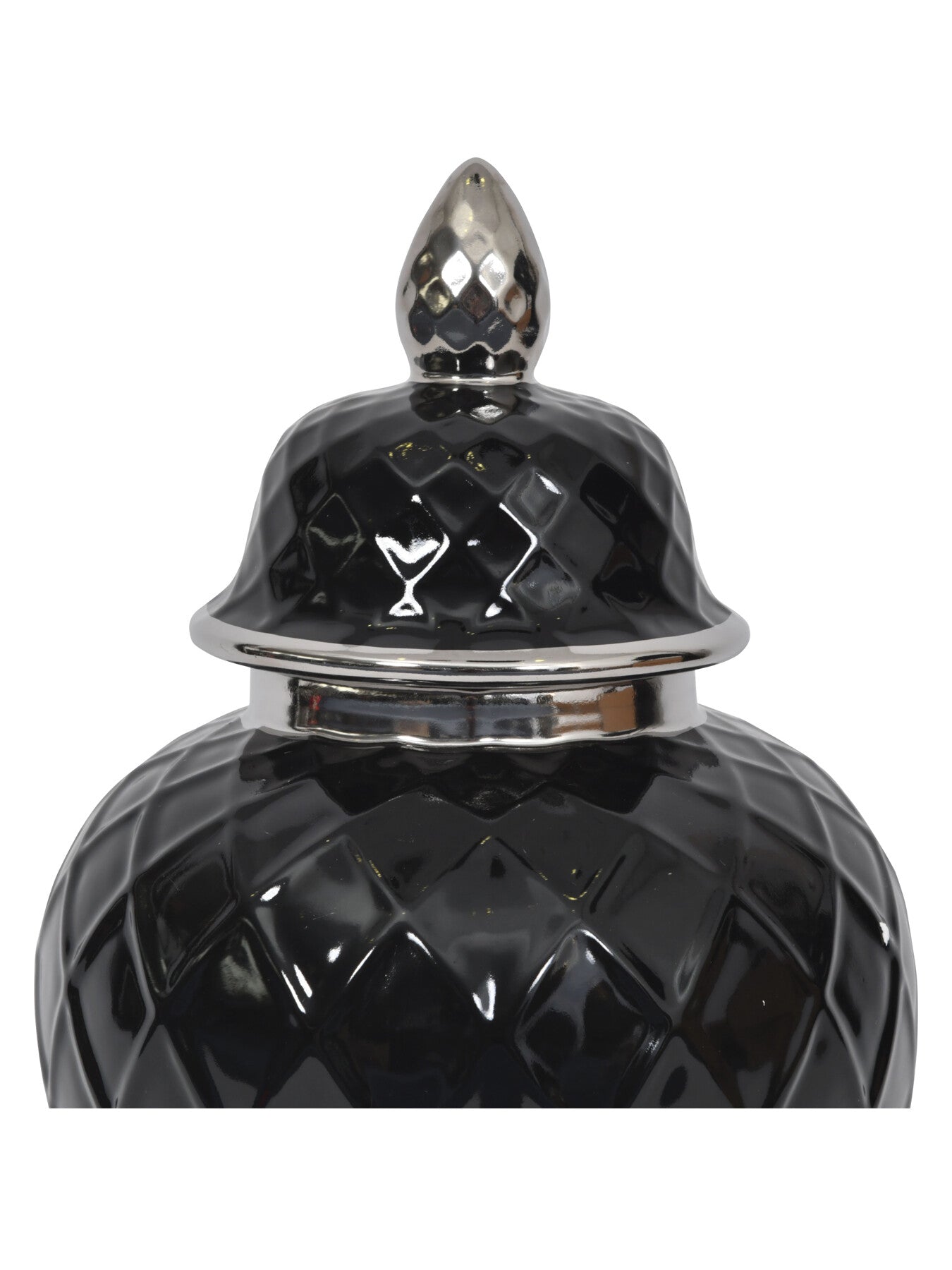 Mayfair Black and Silver Ceramic Ginger Jar