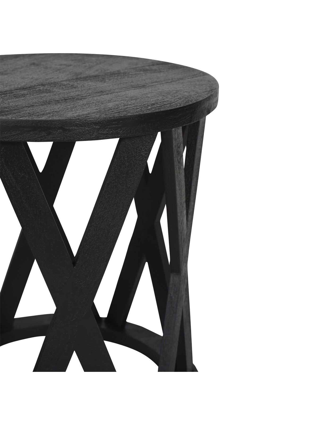 Cali Solid Wooden Set of 2 Nesting Side Tables in Blac