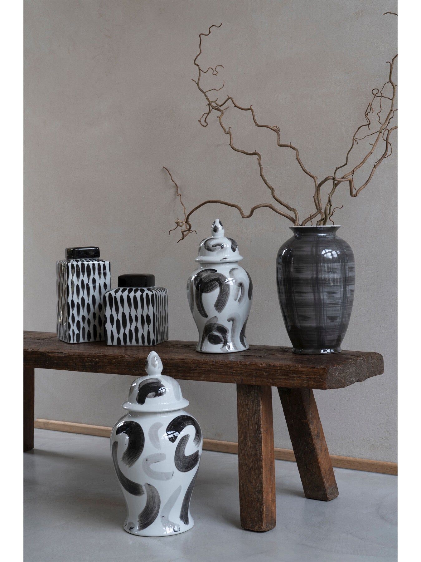 Crosshatch Ceramic Vase 34cm