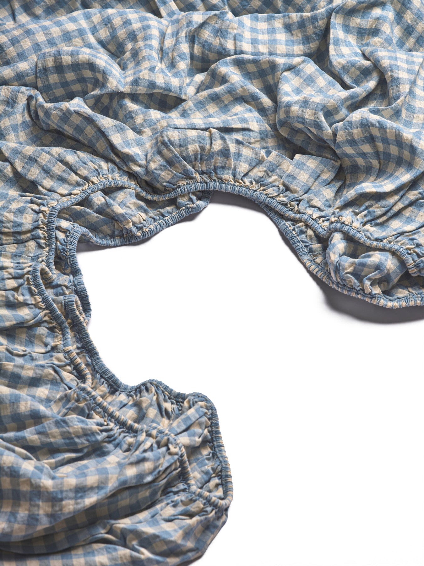 Gingham Linen Fitted Sheet