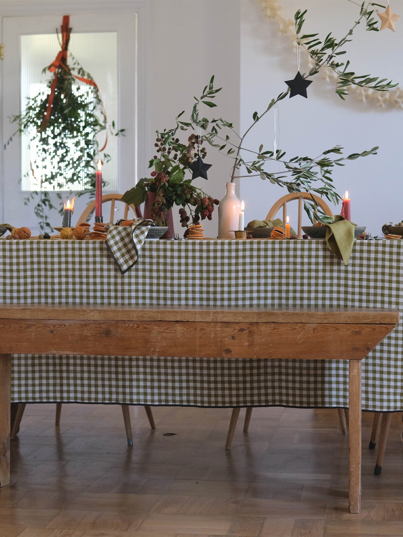 Gingham Linen Tablecloth