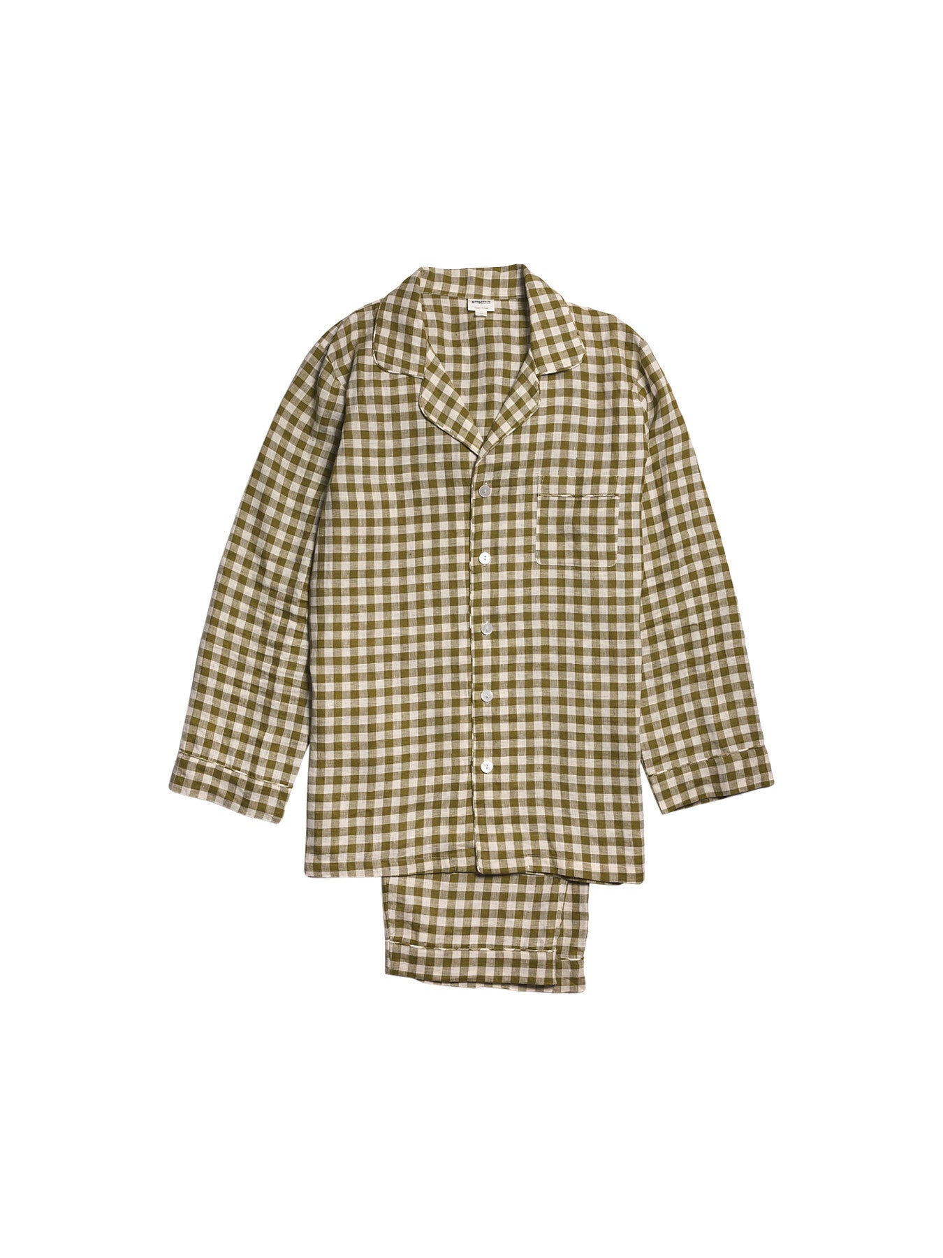 Gingham Linen Men's PJ Trouser Set