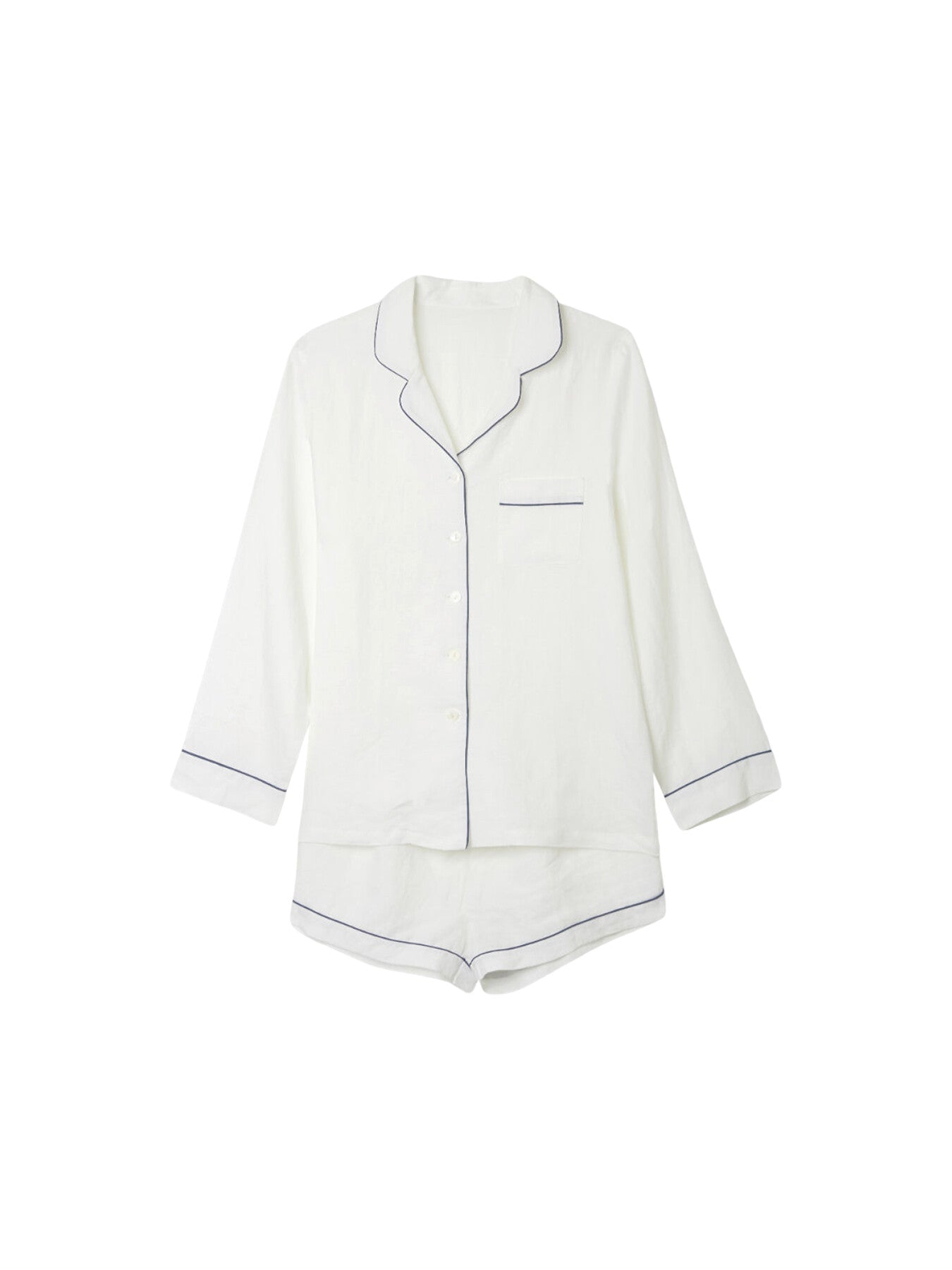 Plain Linen Women's PJ Shorts Set