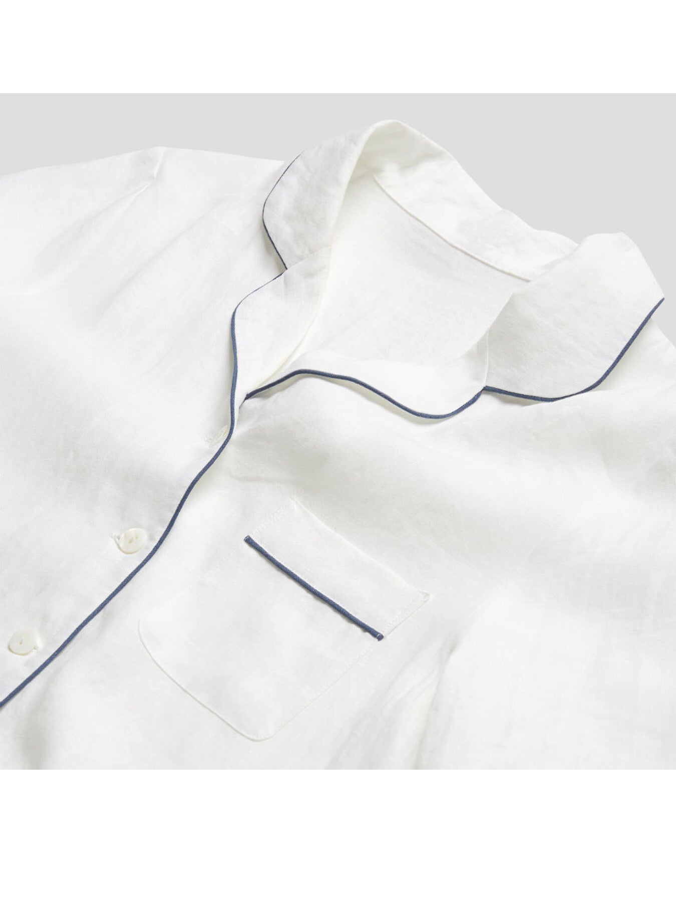 Plain Linen Women's PJ Shorts Set