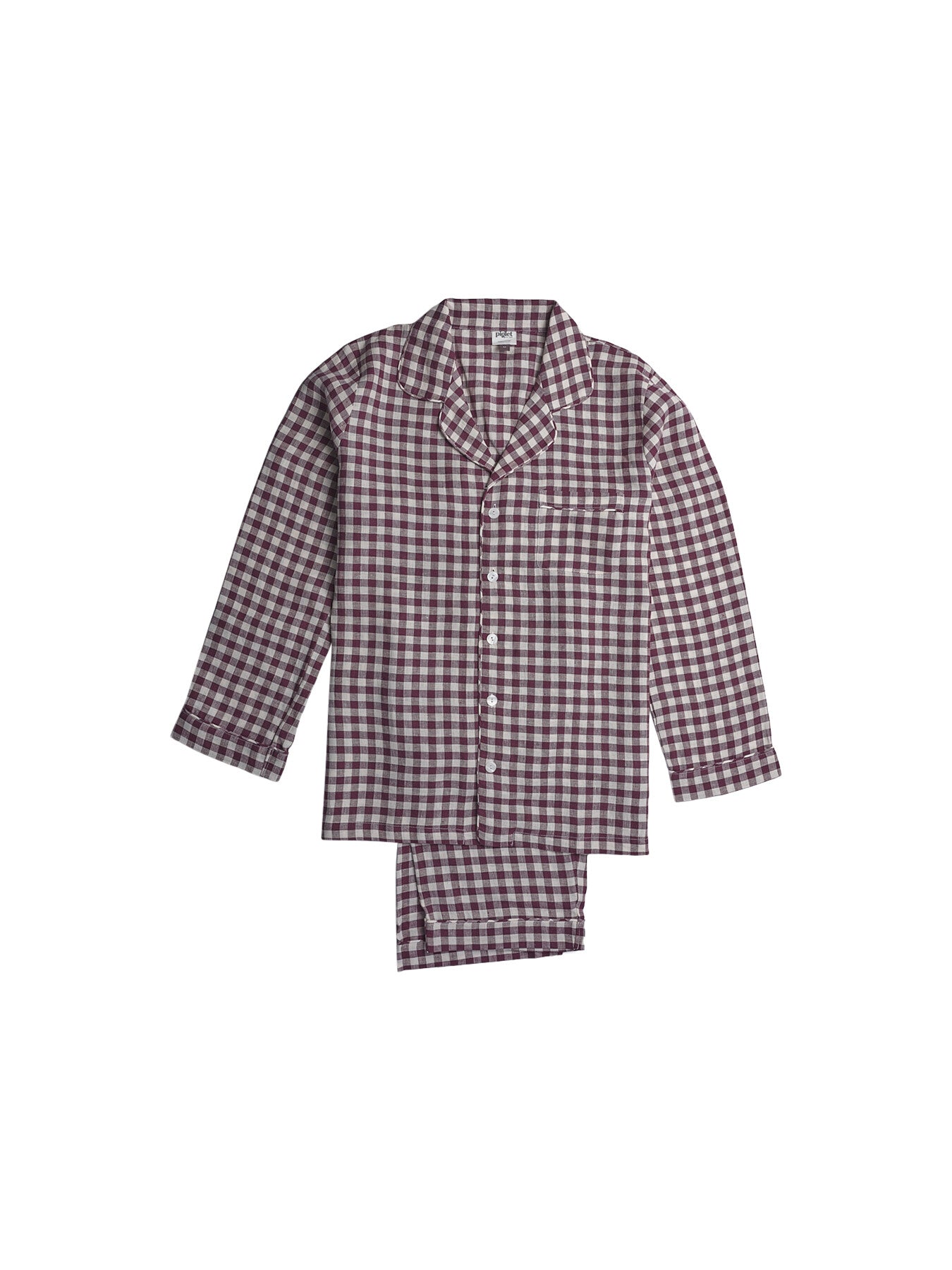 Gingham Linen Men's PJ Trouser Set