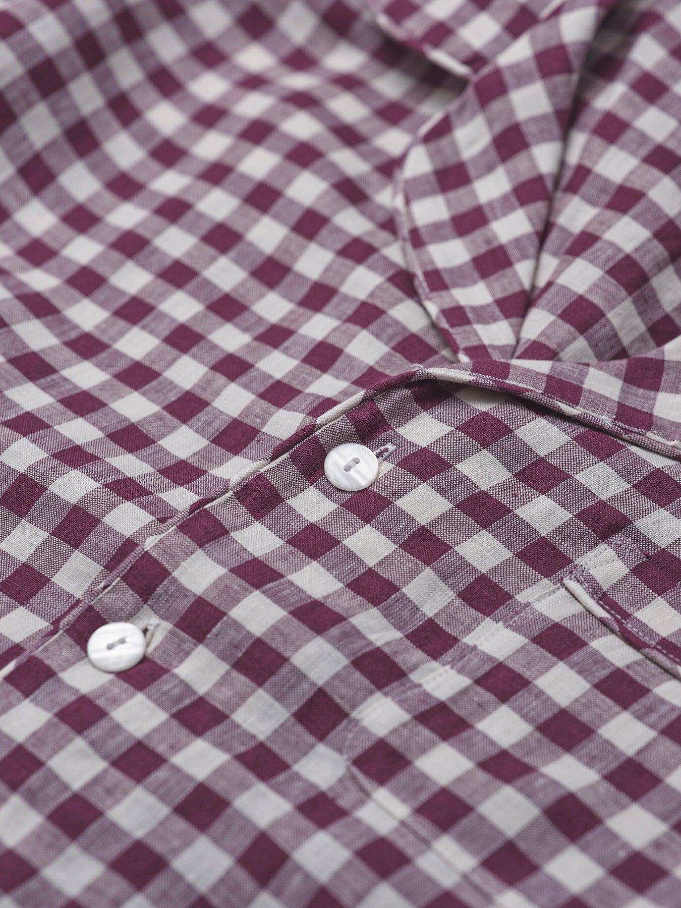 Gingham Linen Men's PJ Trouser Set