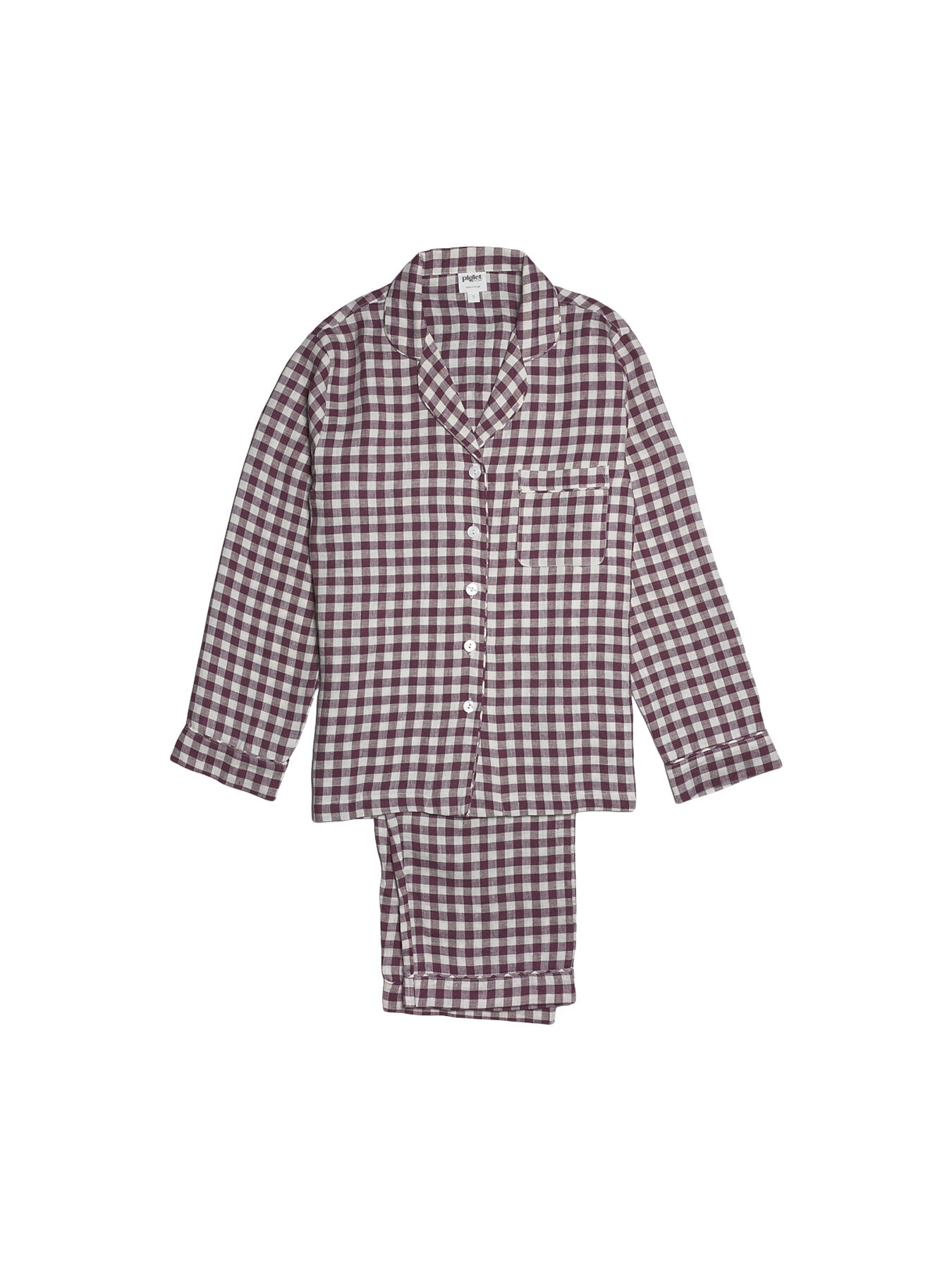 Gingham Linen Women's PJ Trouser Set