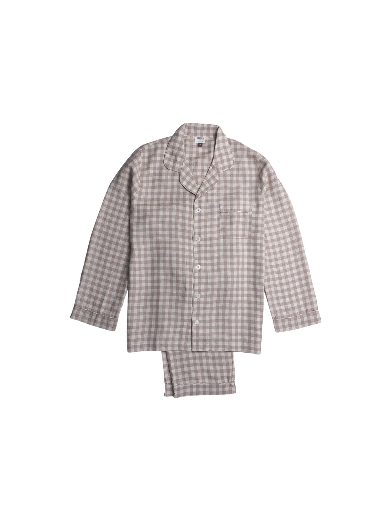 Gingham Linen Men's PJ Trouser Set