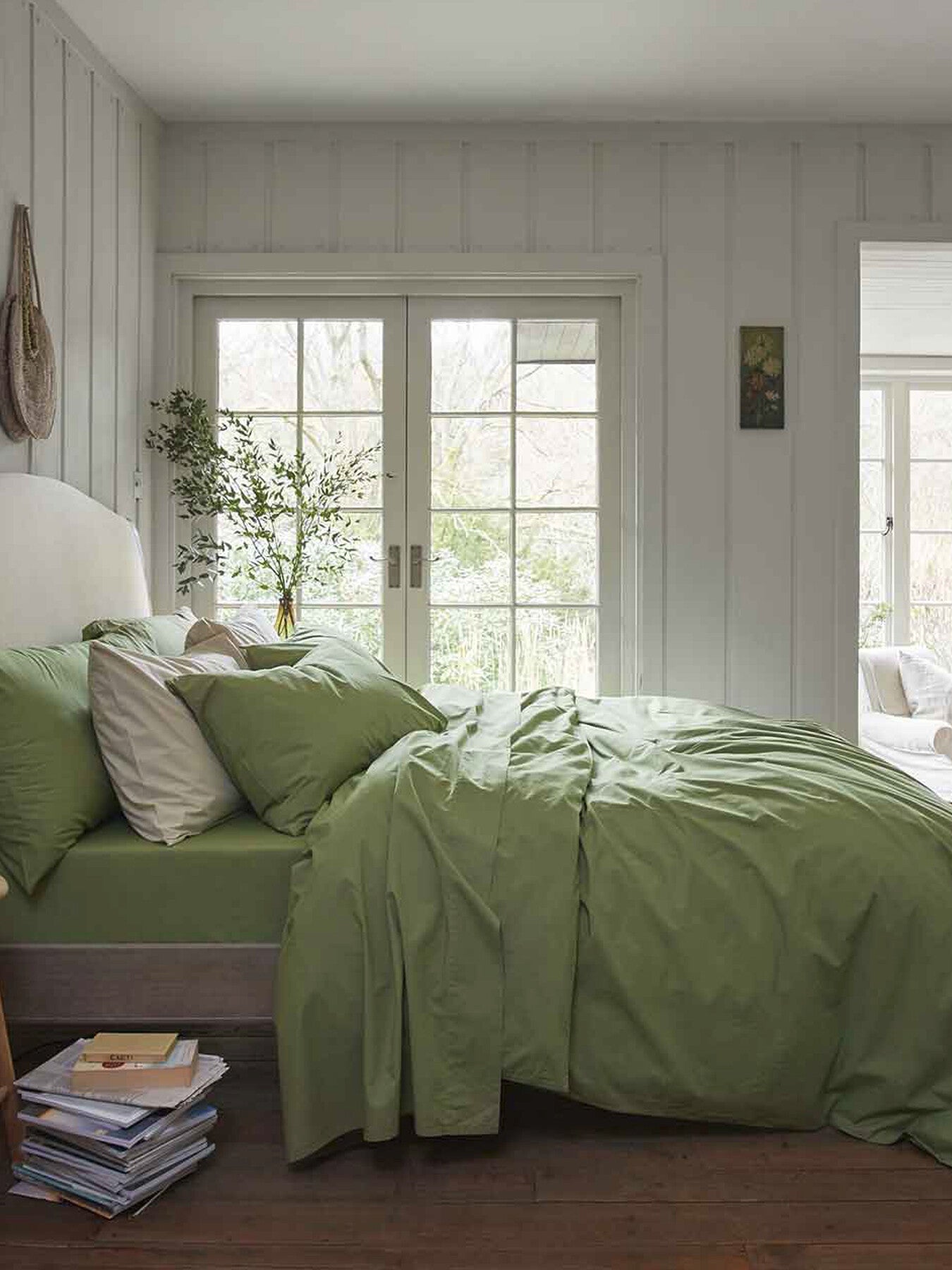 Pear Washed Cotton Percale Flat Sheet