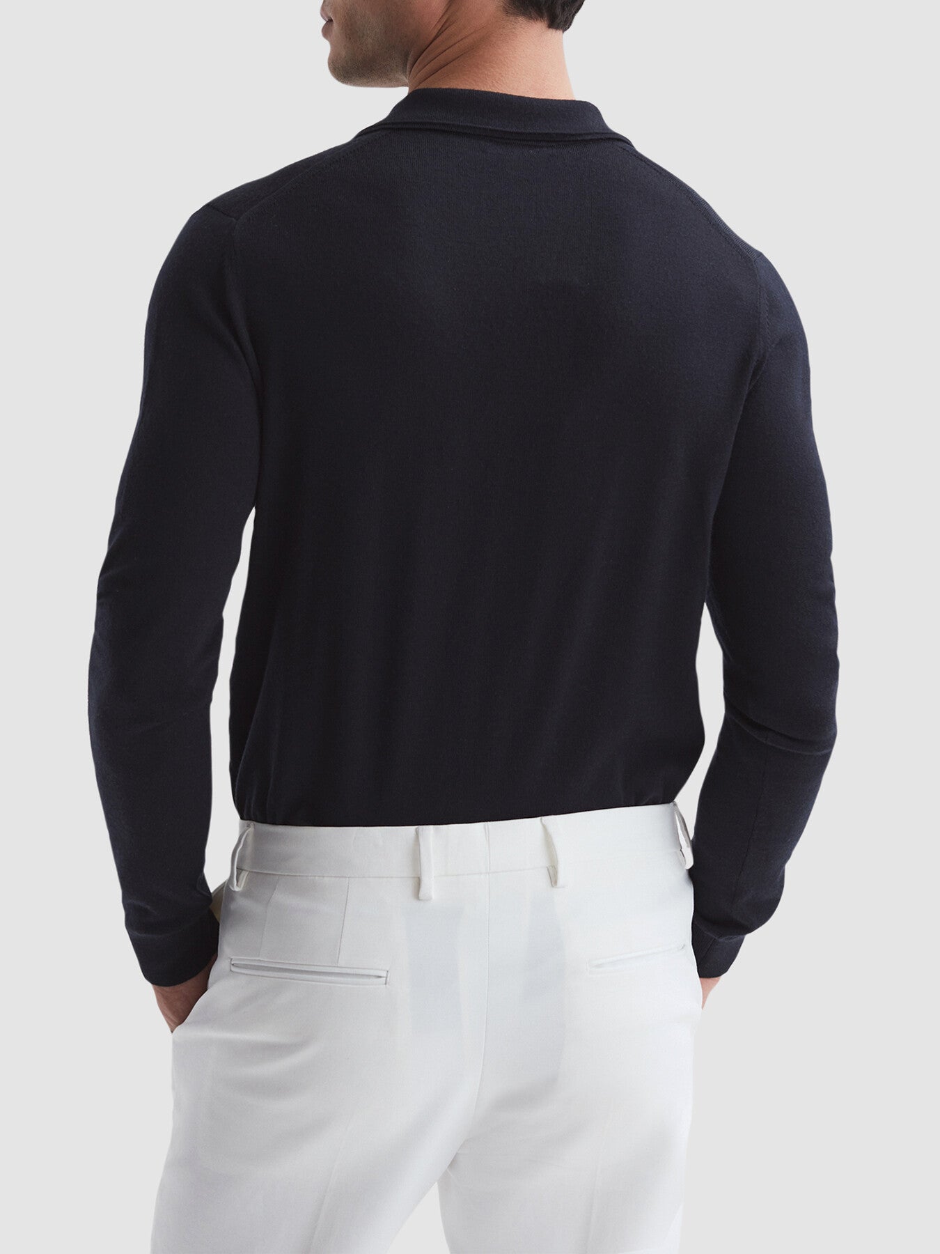 Milburn Merino Wool Open Collar Polo Shirt