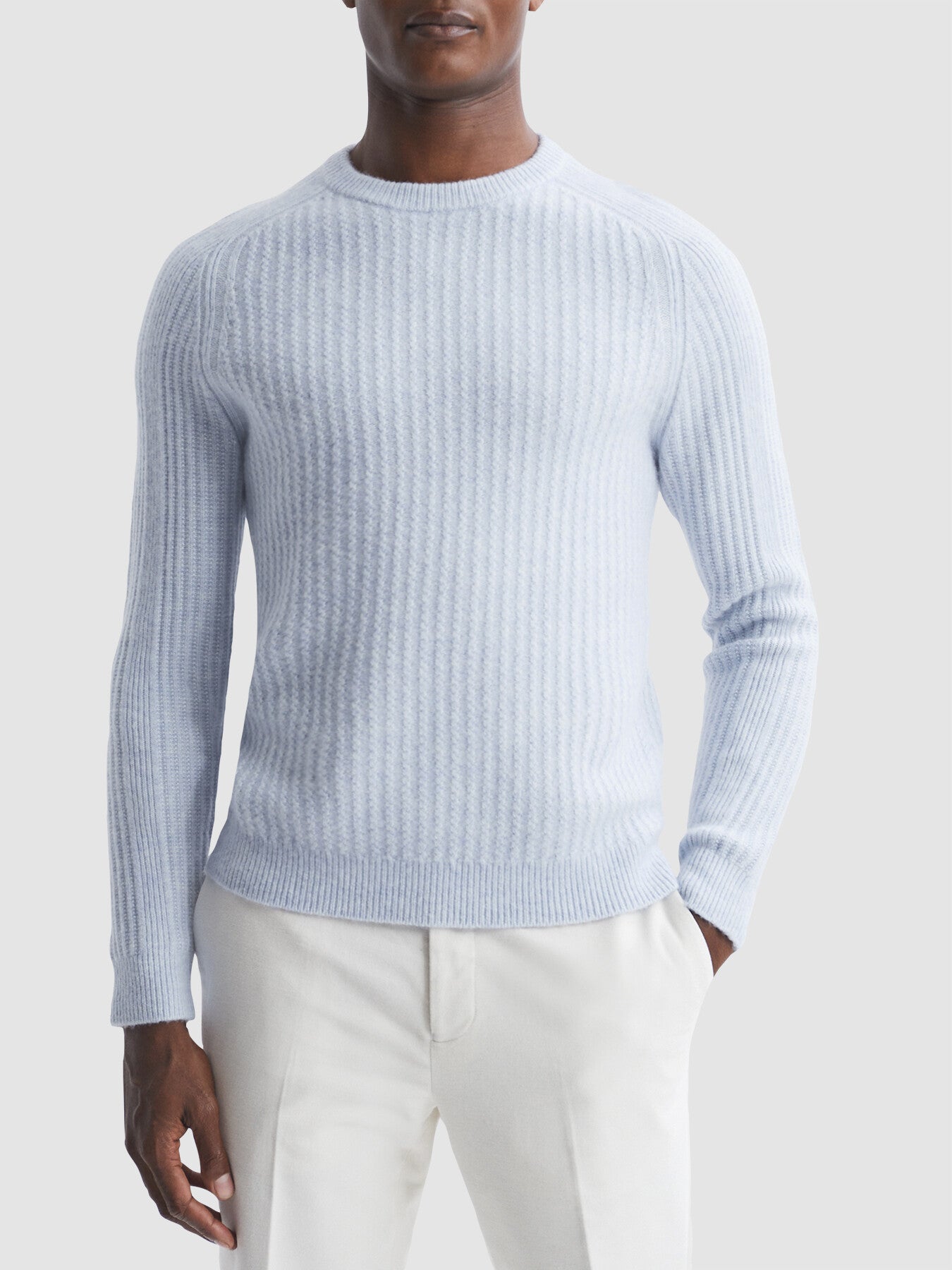 Millerson Wool-Cotton Textured Crew Neck Jumper