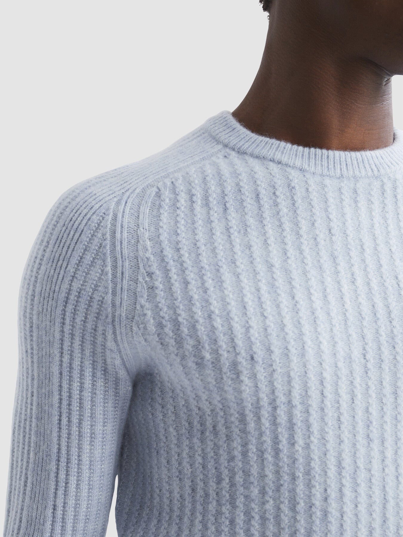 Millerson Wool-Cotton Textured Crew Neck Jumper