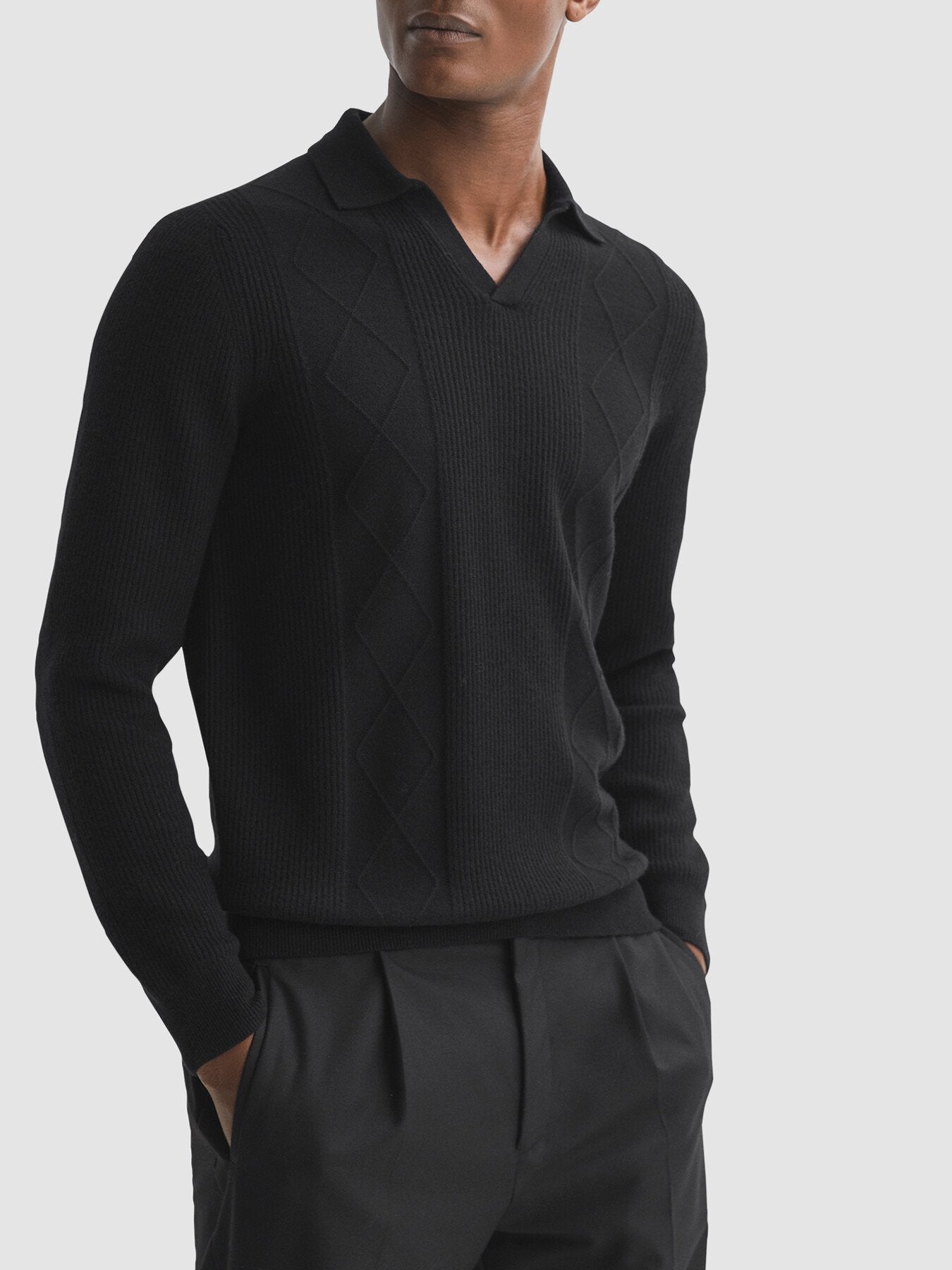 Malik Wool Open Collar Top