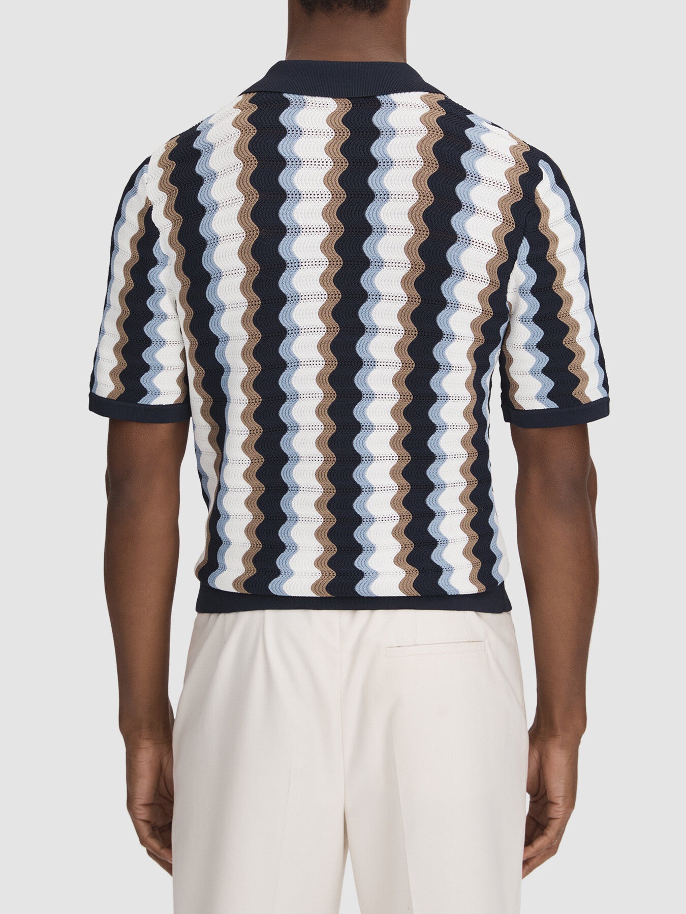 Waves Knitted Cuban Collar Shirt