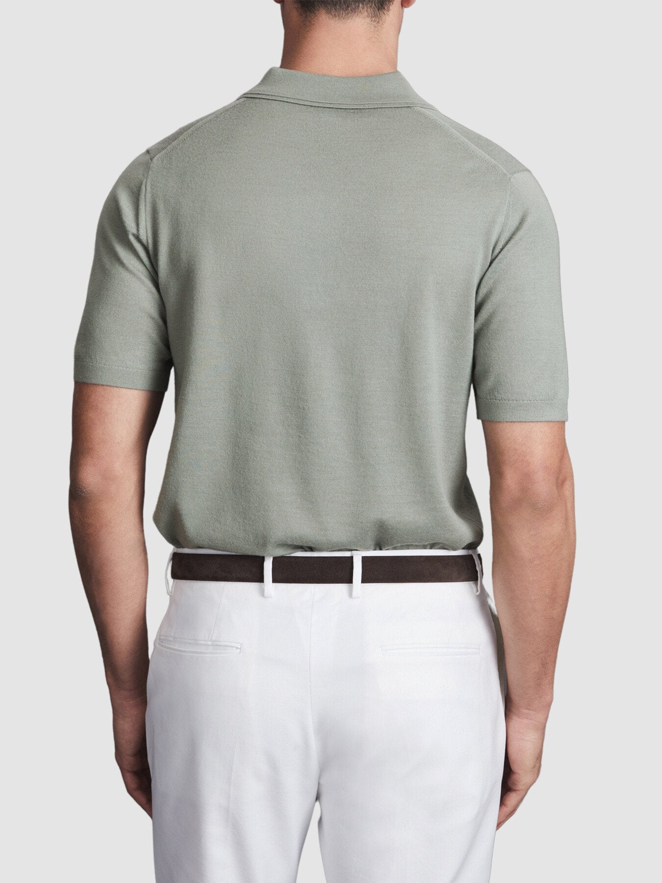 Duchie Merino Wool Open Collar Polo Shirt