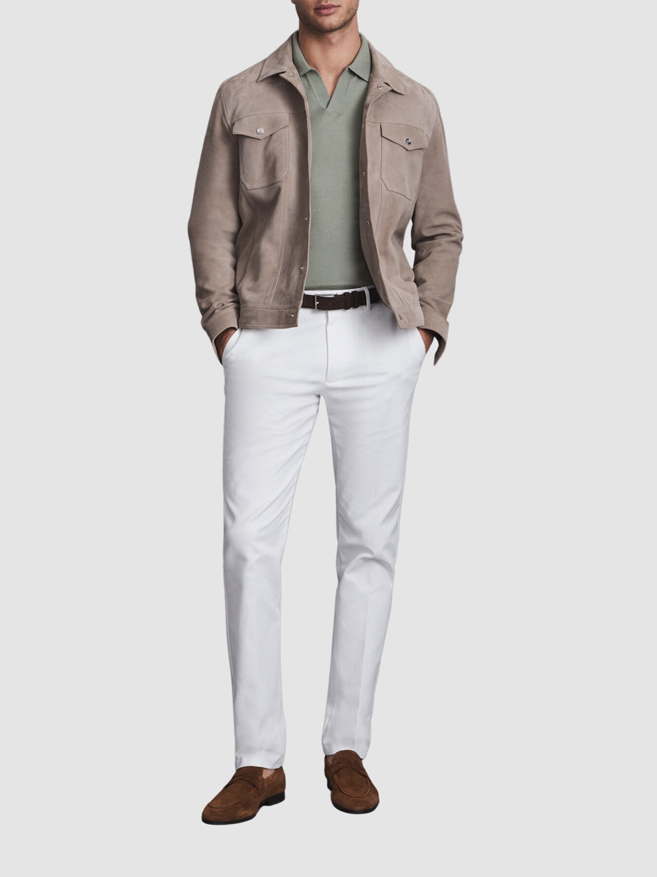 Duchie Merino Wool Open Collar Polo Shirt