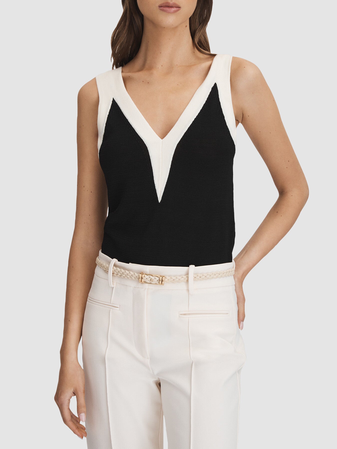 Tessa Colourblock V-Neck Vest