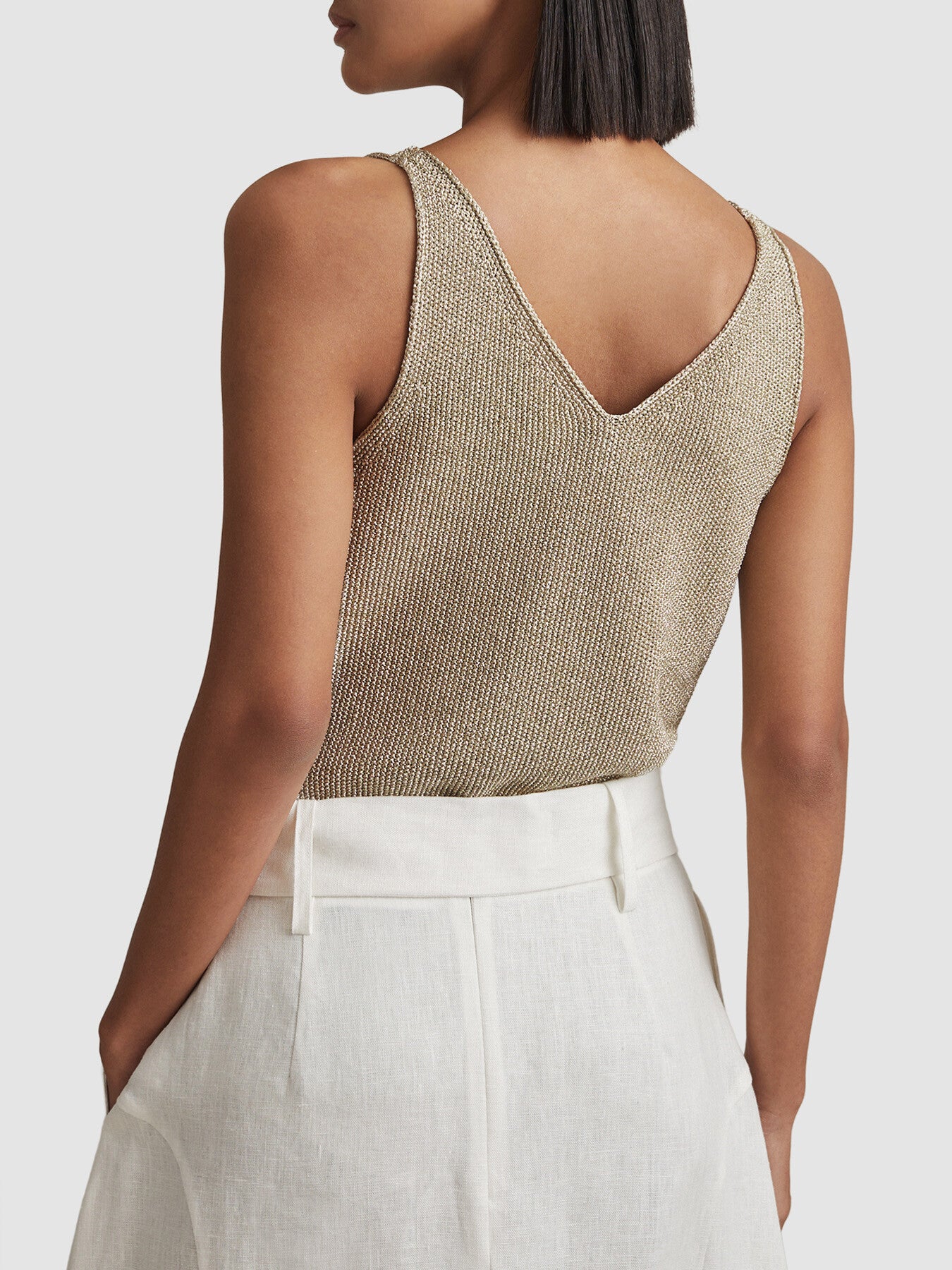Mika Metallic V-Neck Vest