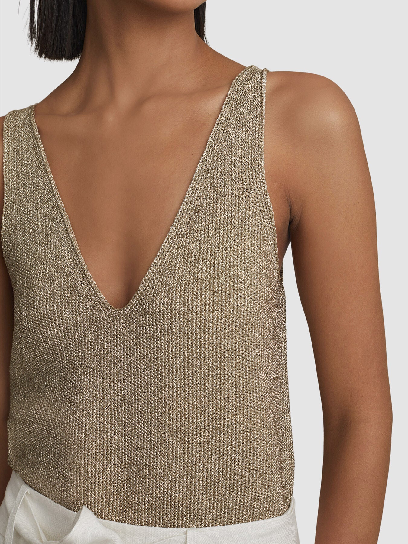 Mika Metallic V-Neck Vest