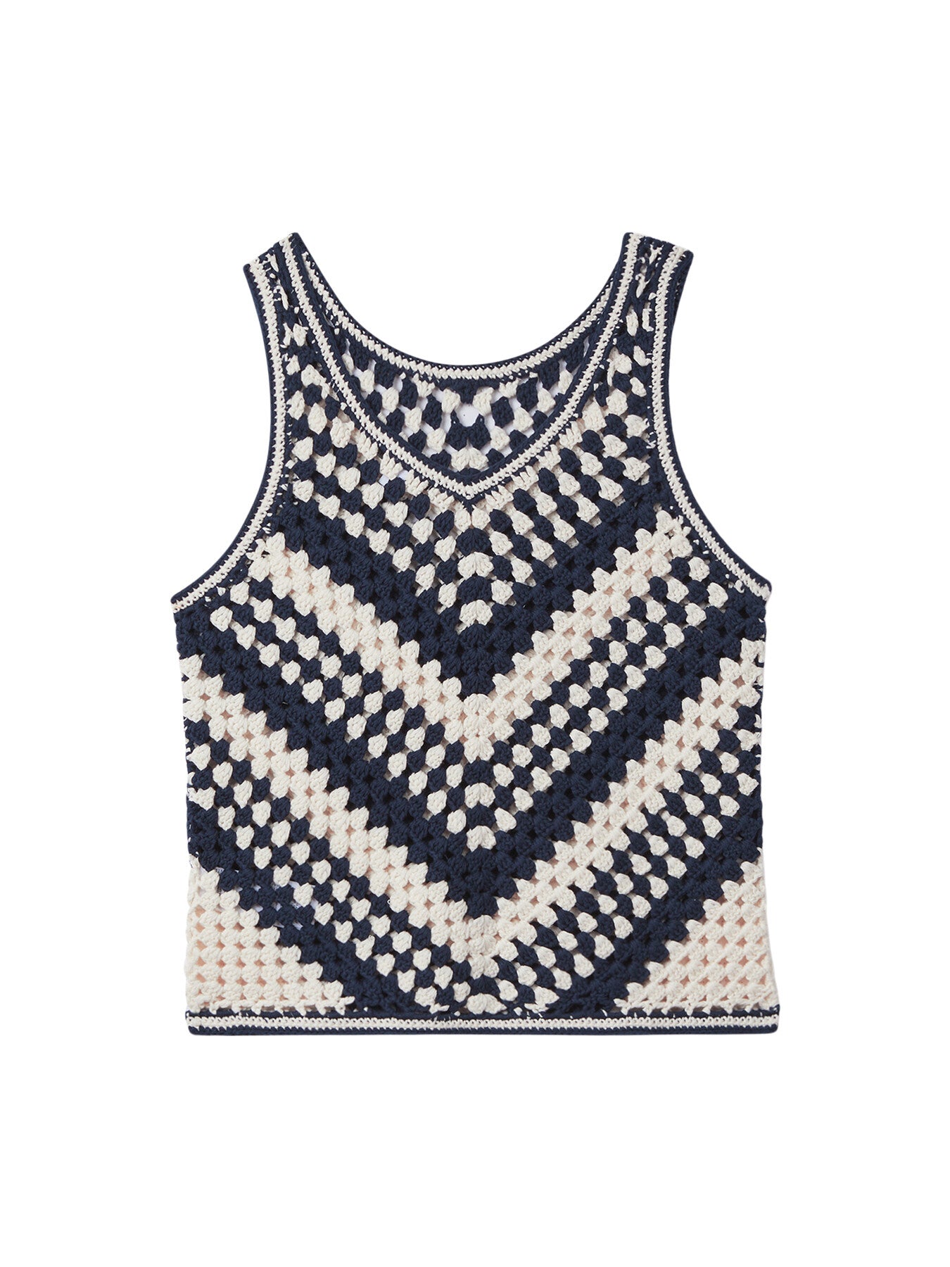 Sabrina Crochet Crew Neck Vest