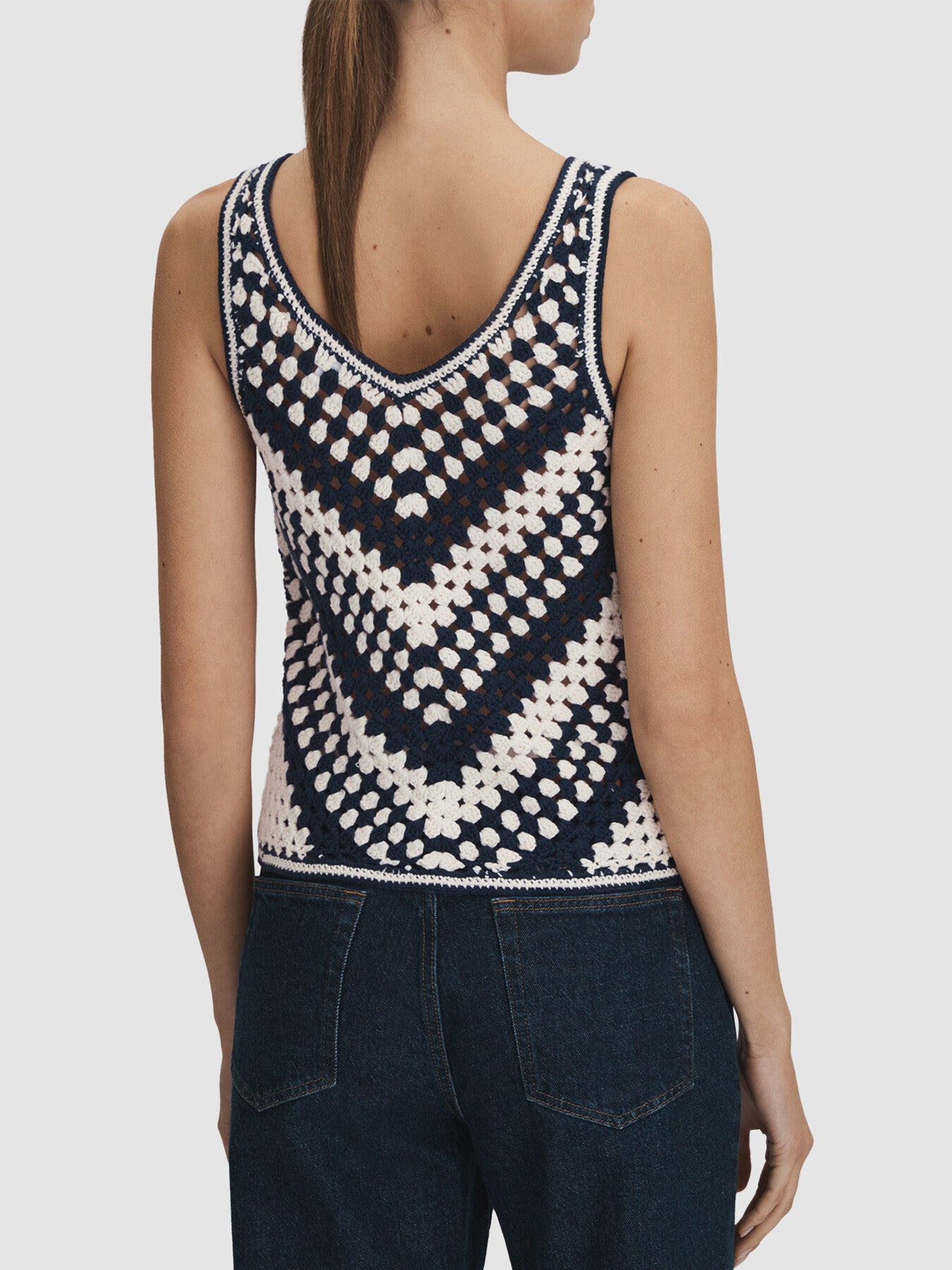 Sabrina Crochet Crew Neck Vest