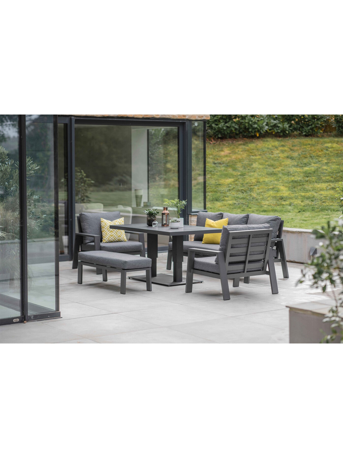 Amsterdam 3 Seater Sofa with Rectangle Piston Adjustabl