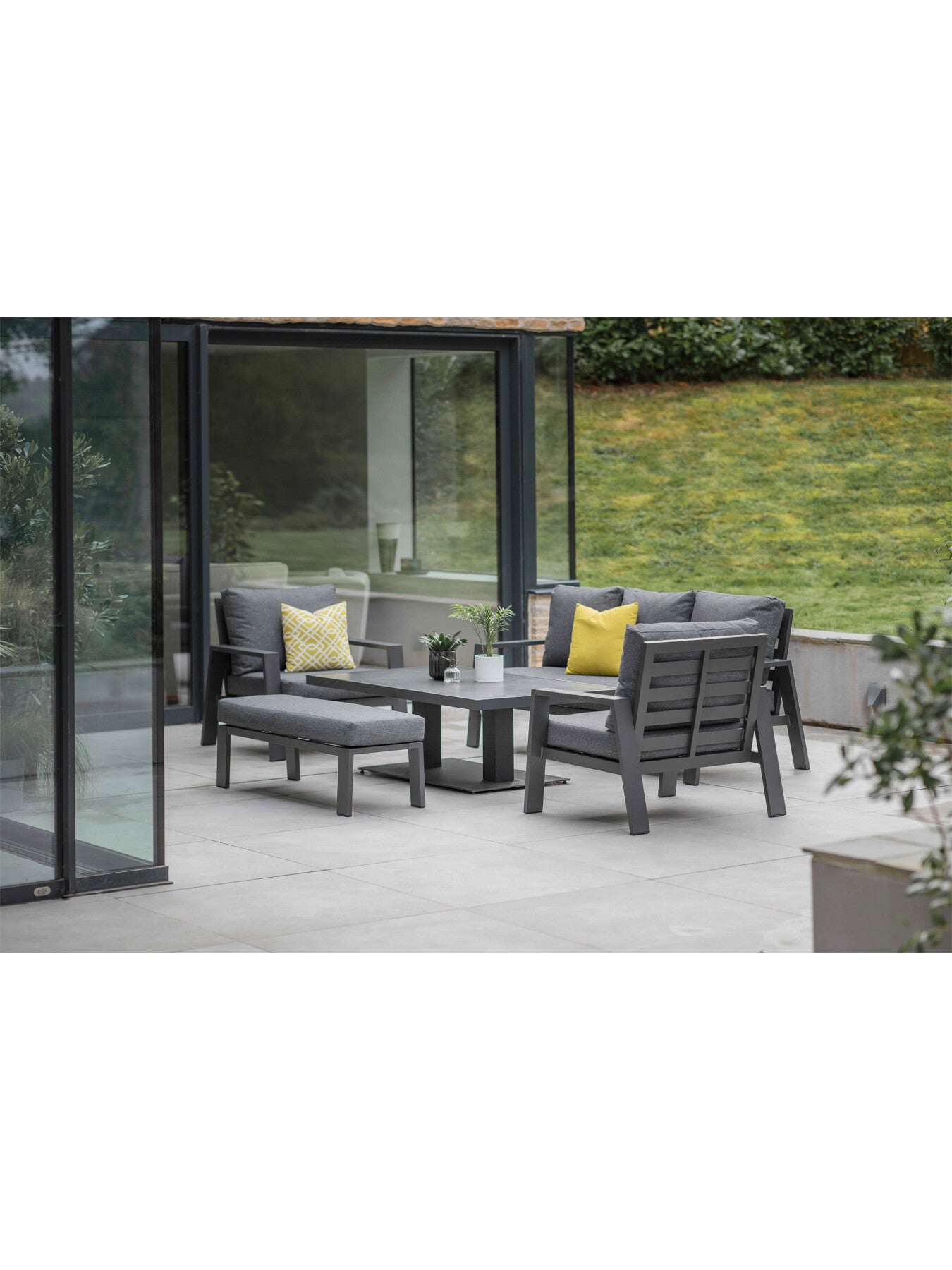 Amsterdam 3 Seater Sofa with Rectangle Piston Adjustabl