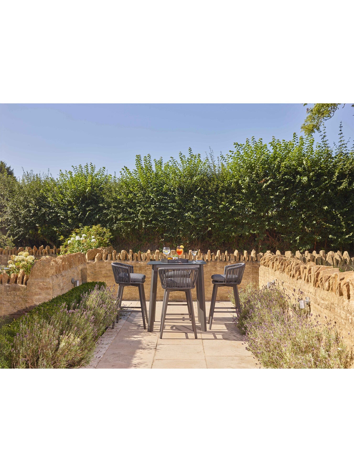 Palermo Bar Set with Square Bar Table and 4 Bar C