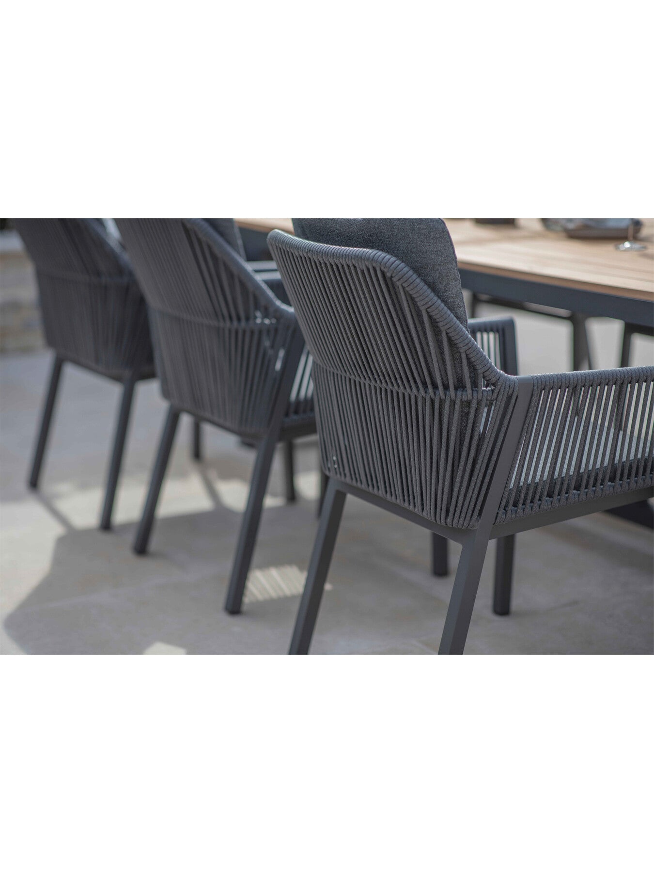 San Marino Teak Rectangle Table with 8 Deluxe Chairs