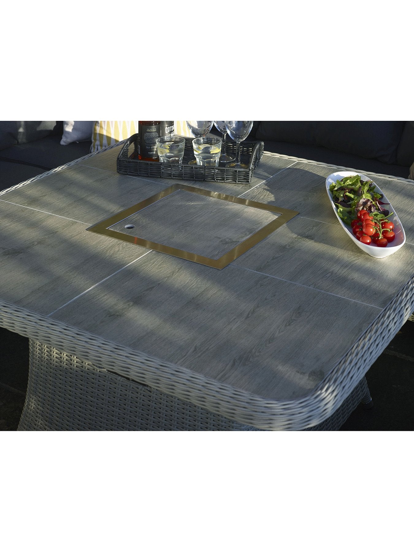 Monterey Modular Sofa Dining Table Set with Firepi