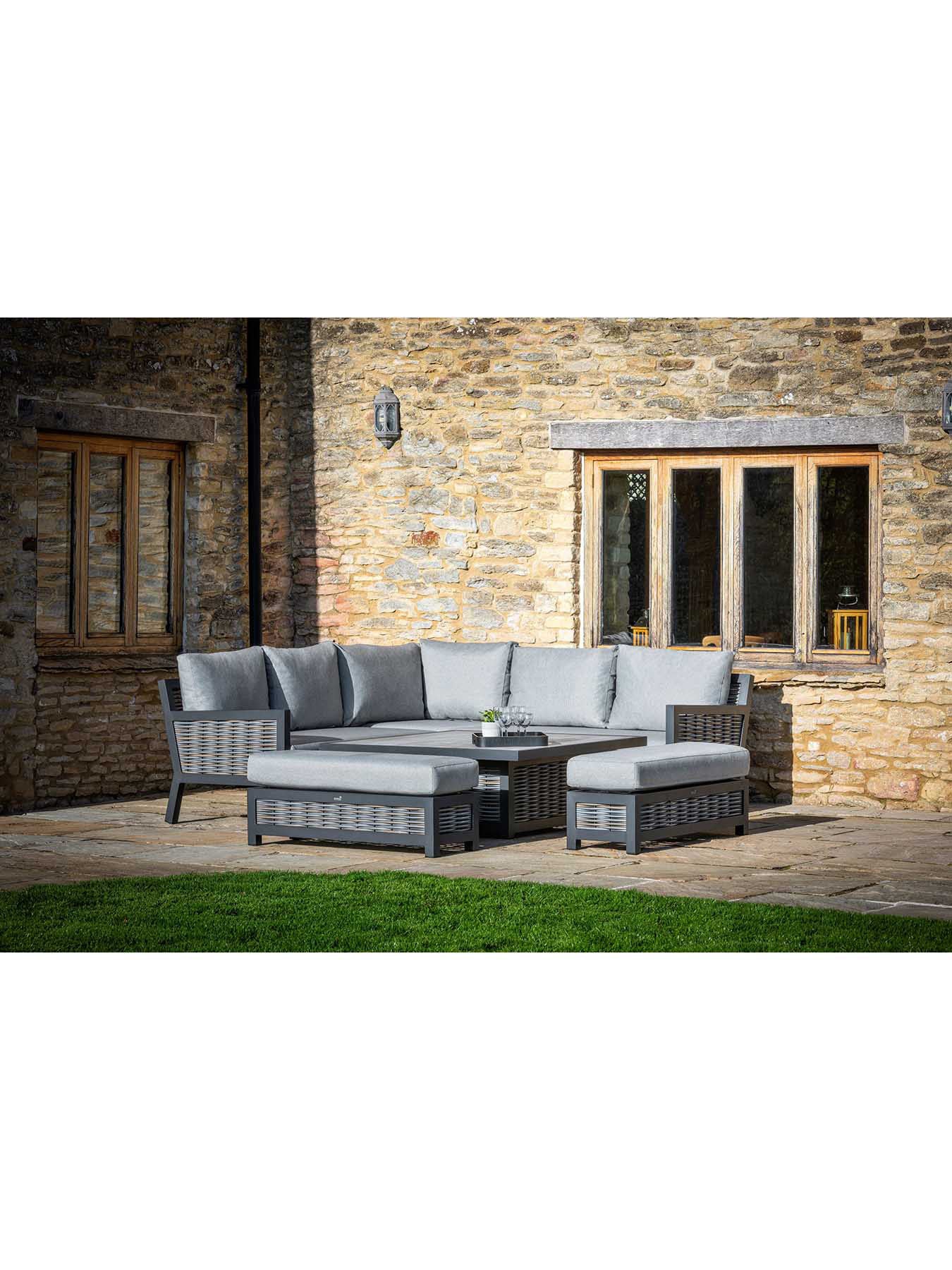 Portofino Modular Sofa with Adjustable Dining Table & 2 Ben