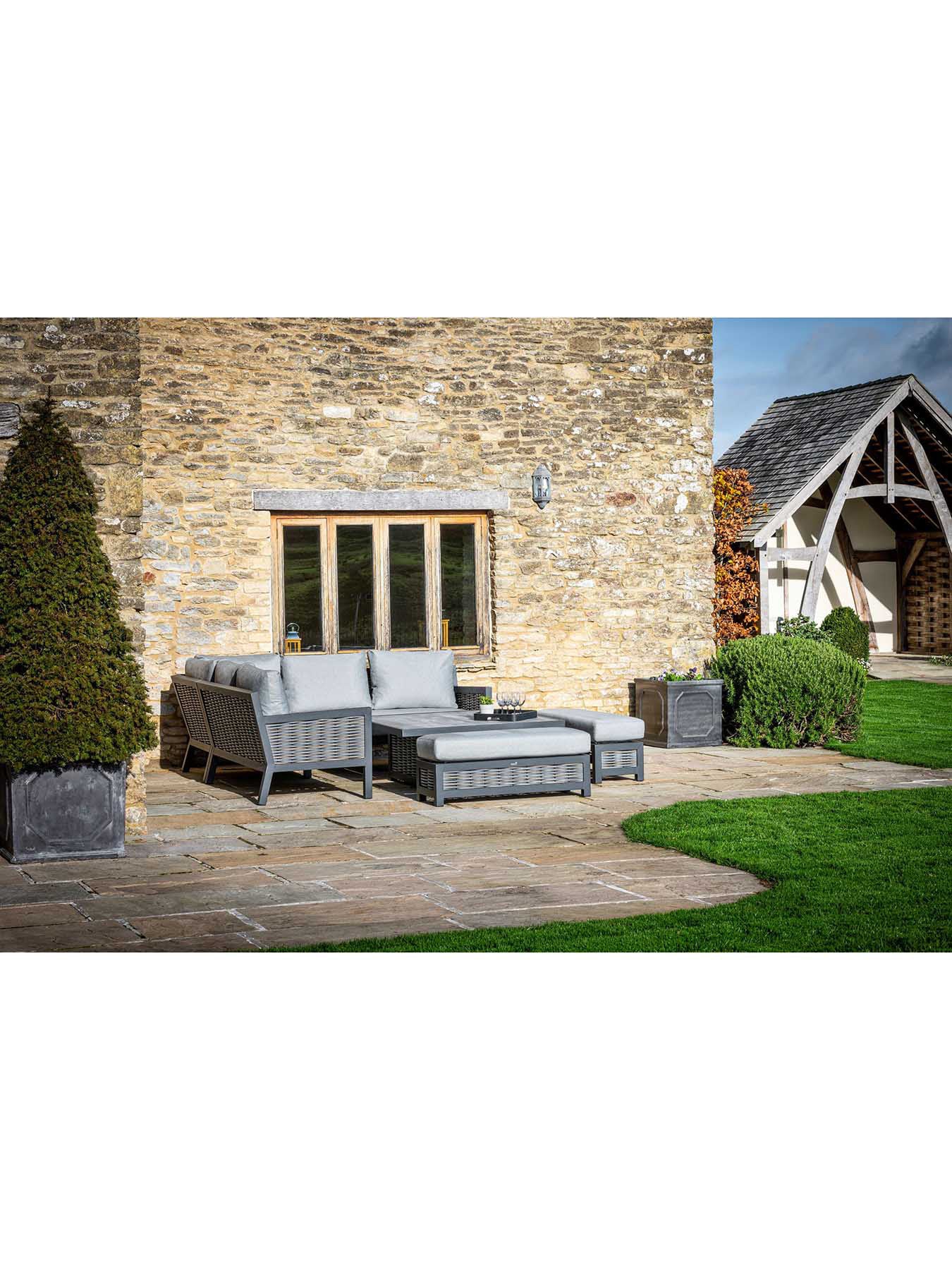 Portofino Modular Sofa with Adjustable Dining Table & 2 Ben