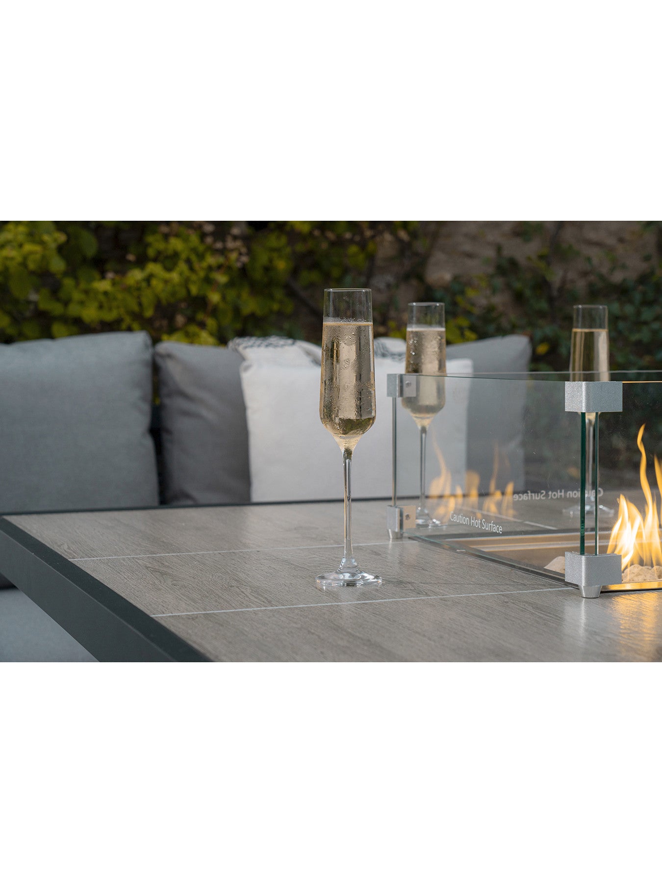 Portofino Wicker Square Modular Dining Set with Firepit
