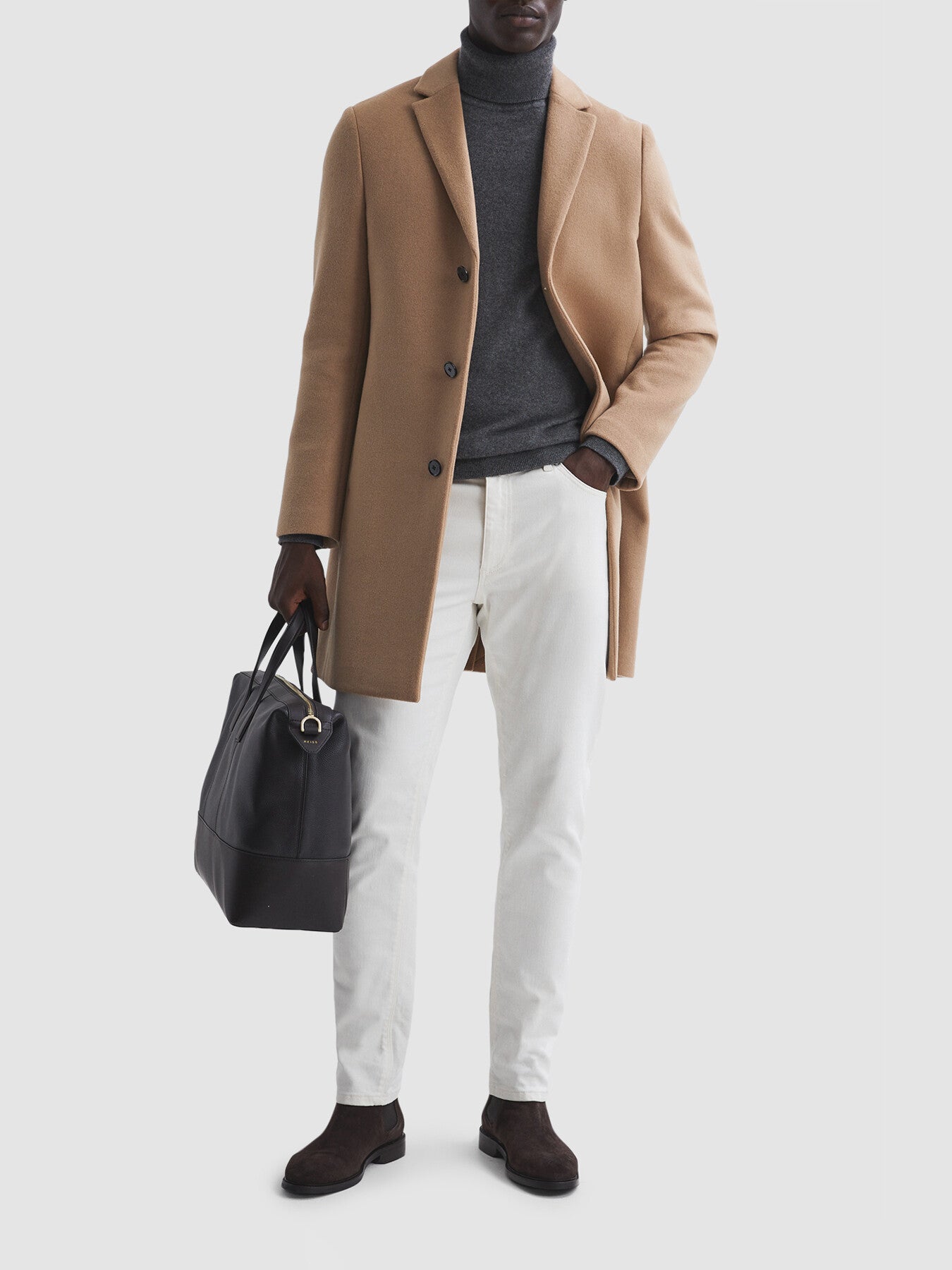 Gable Single Breasted Wool Overcoat