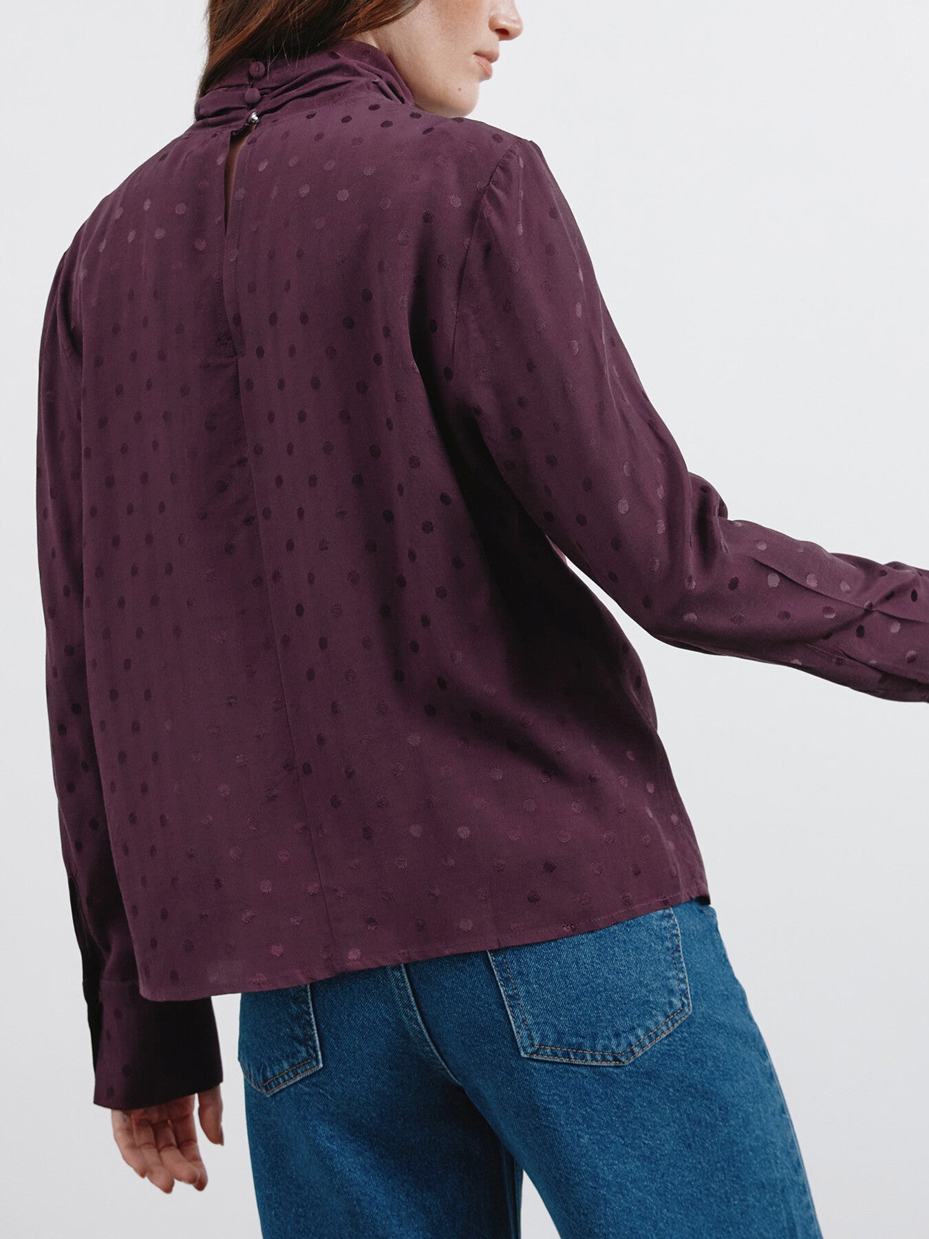 Jaquard  Twist Neck Top