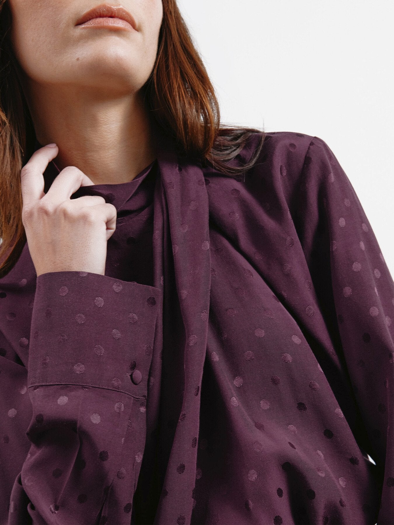 Jaquard  Twist Neck Top