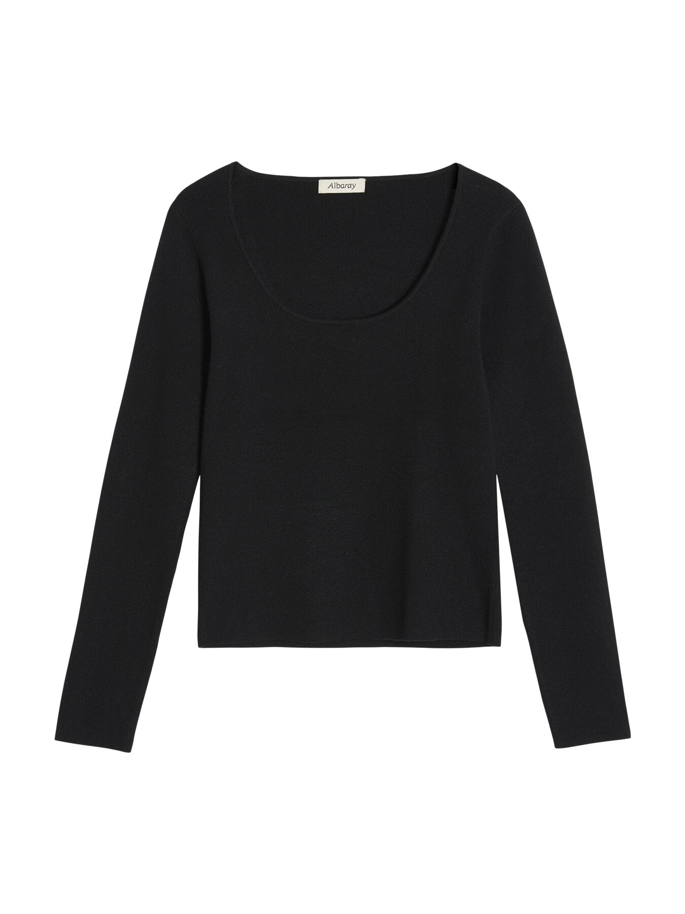 Scoop Neck Knit Top Black