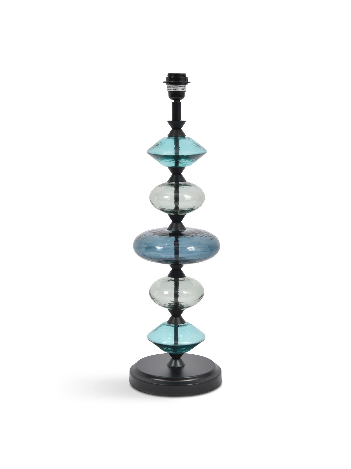Eva Lamp, Black & Blue Glass (Base Only) - E27 60W 16