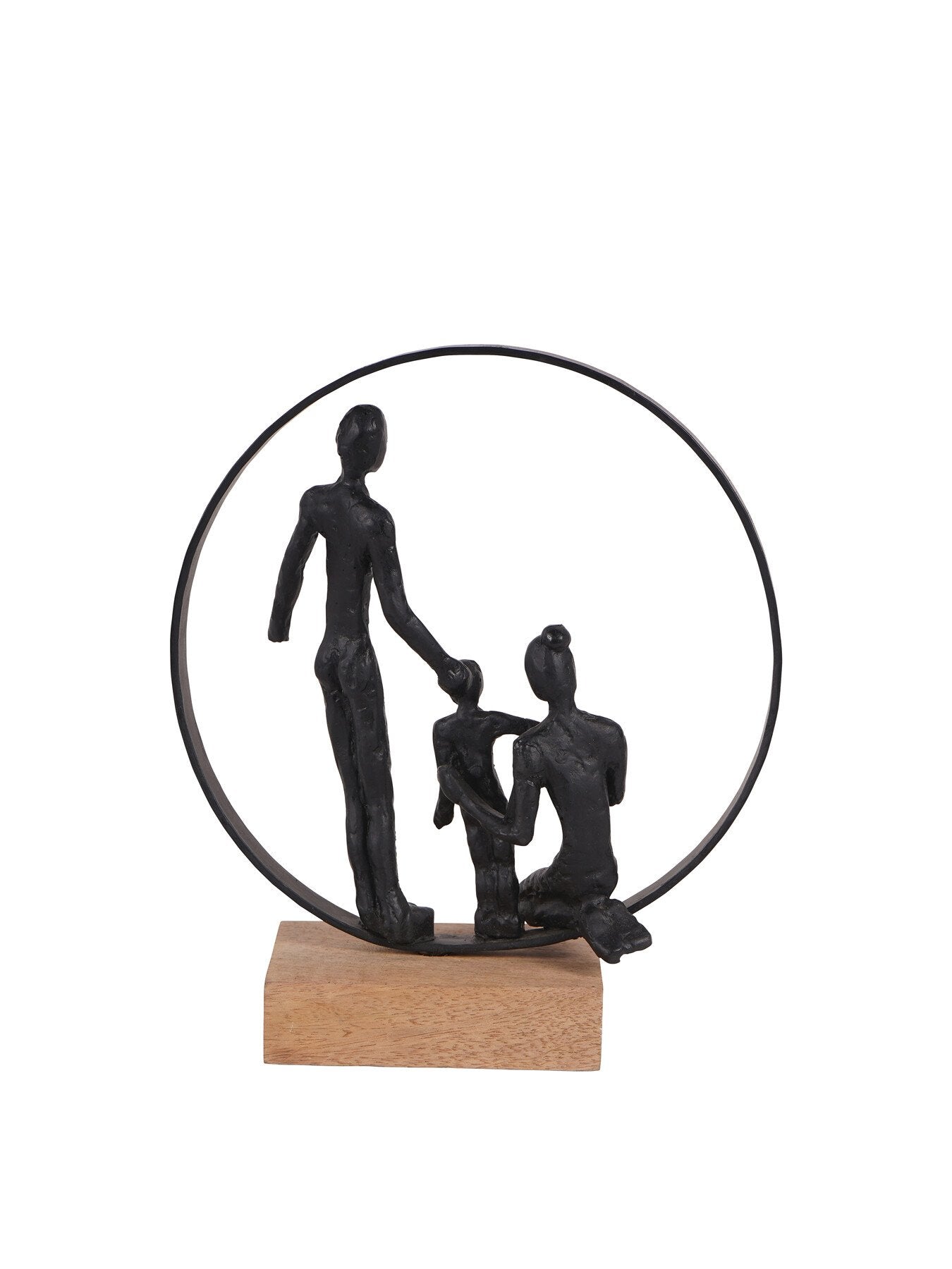 Family Bond Sculpture on Wooden Stand