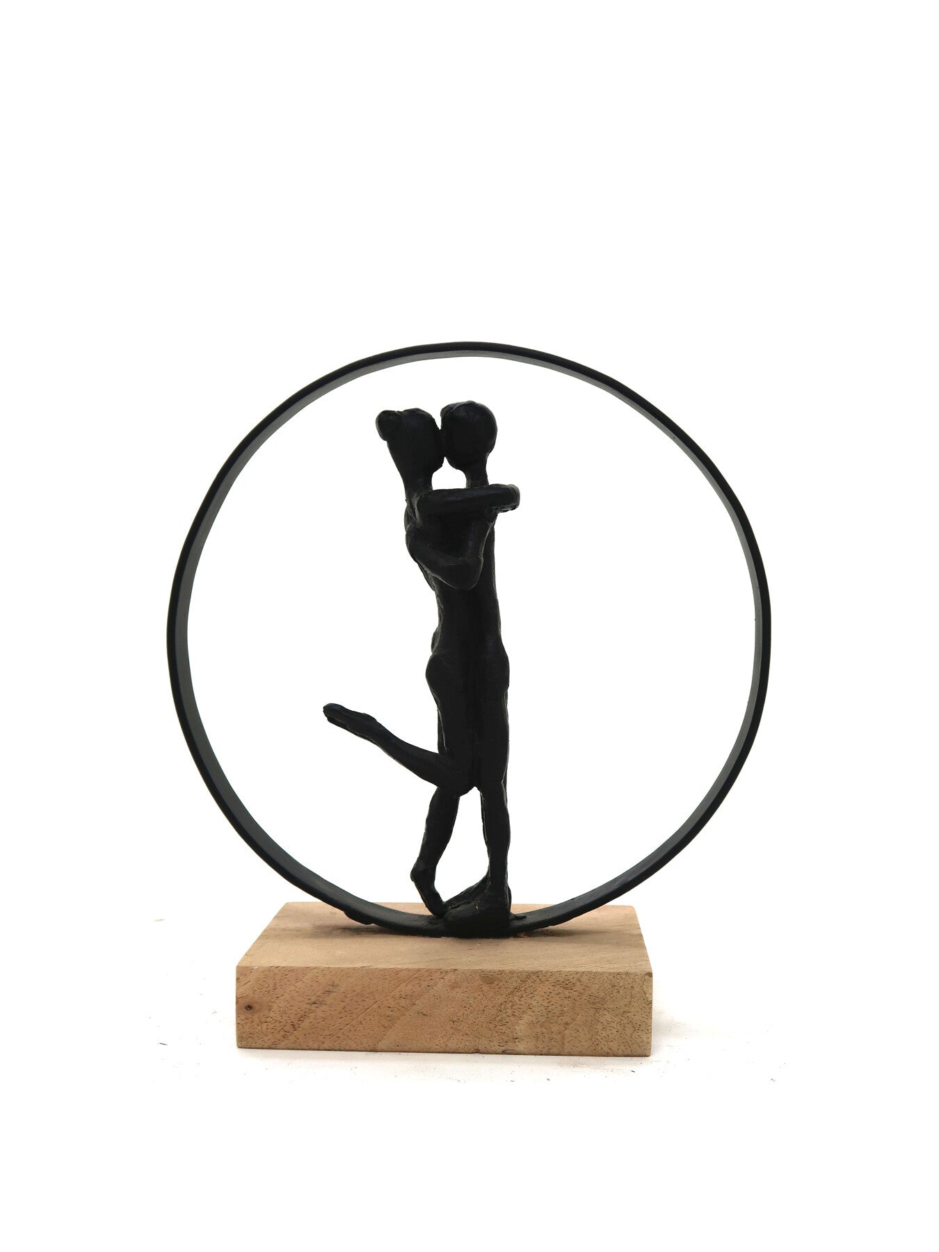 Family Bond Sculpture on Wooden Stand