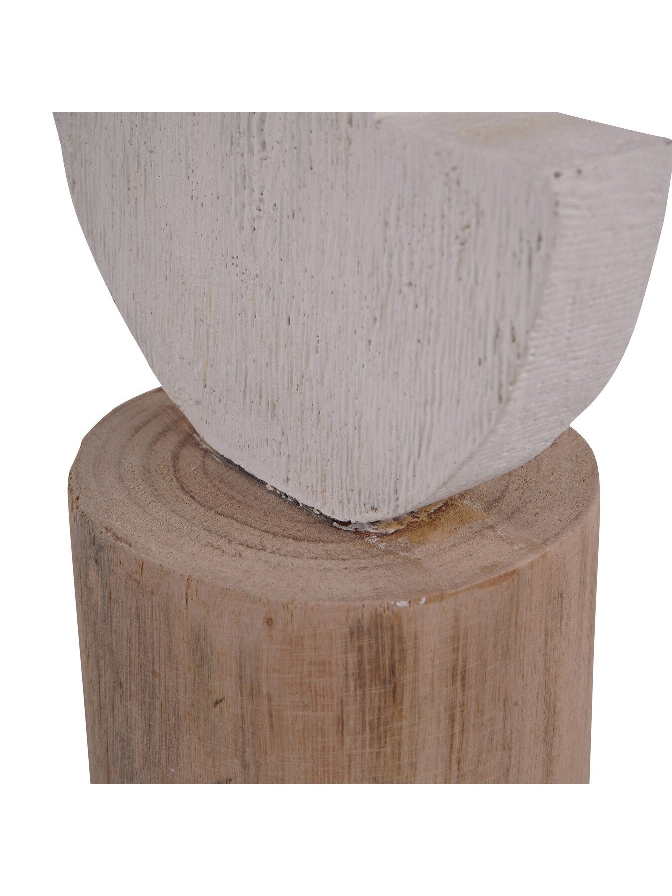 Totem Sculpture on Stand White Small