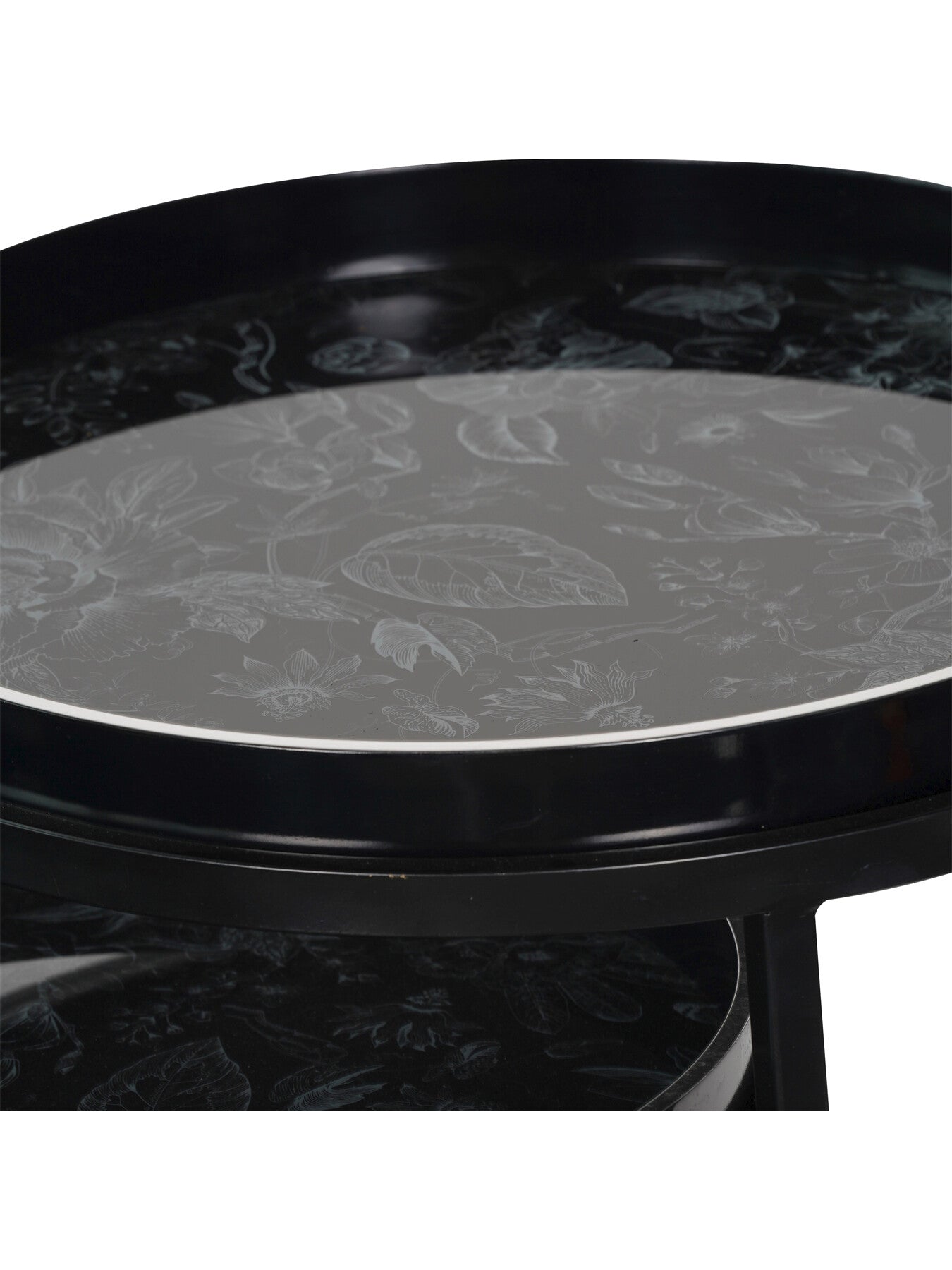 Louise Print Set Of 2 Side Tables With Removeable Tray